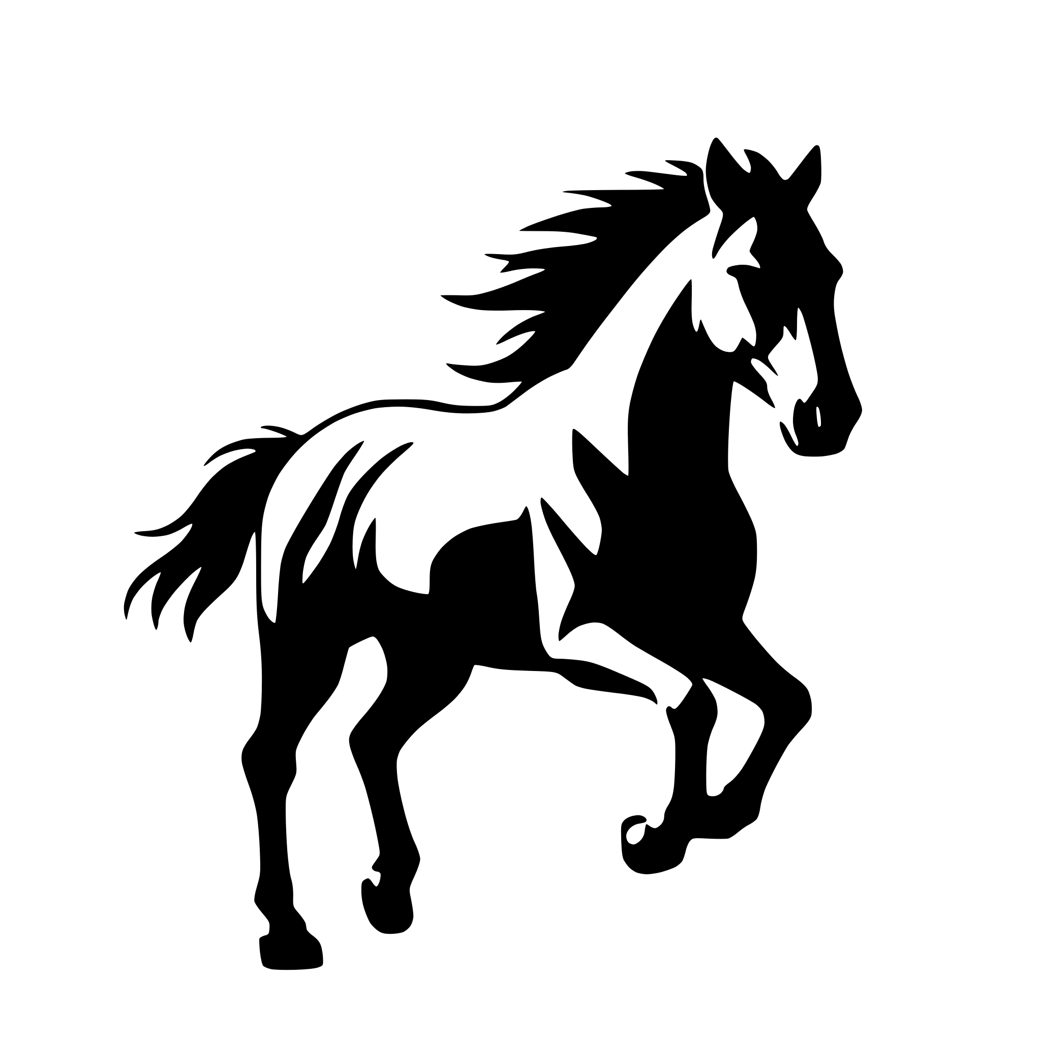 AI-generated SVG of 'running horse in motion'