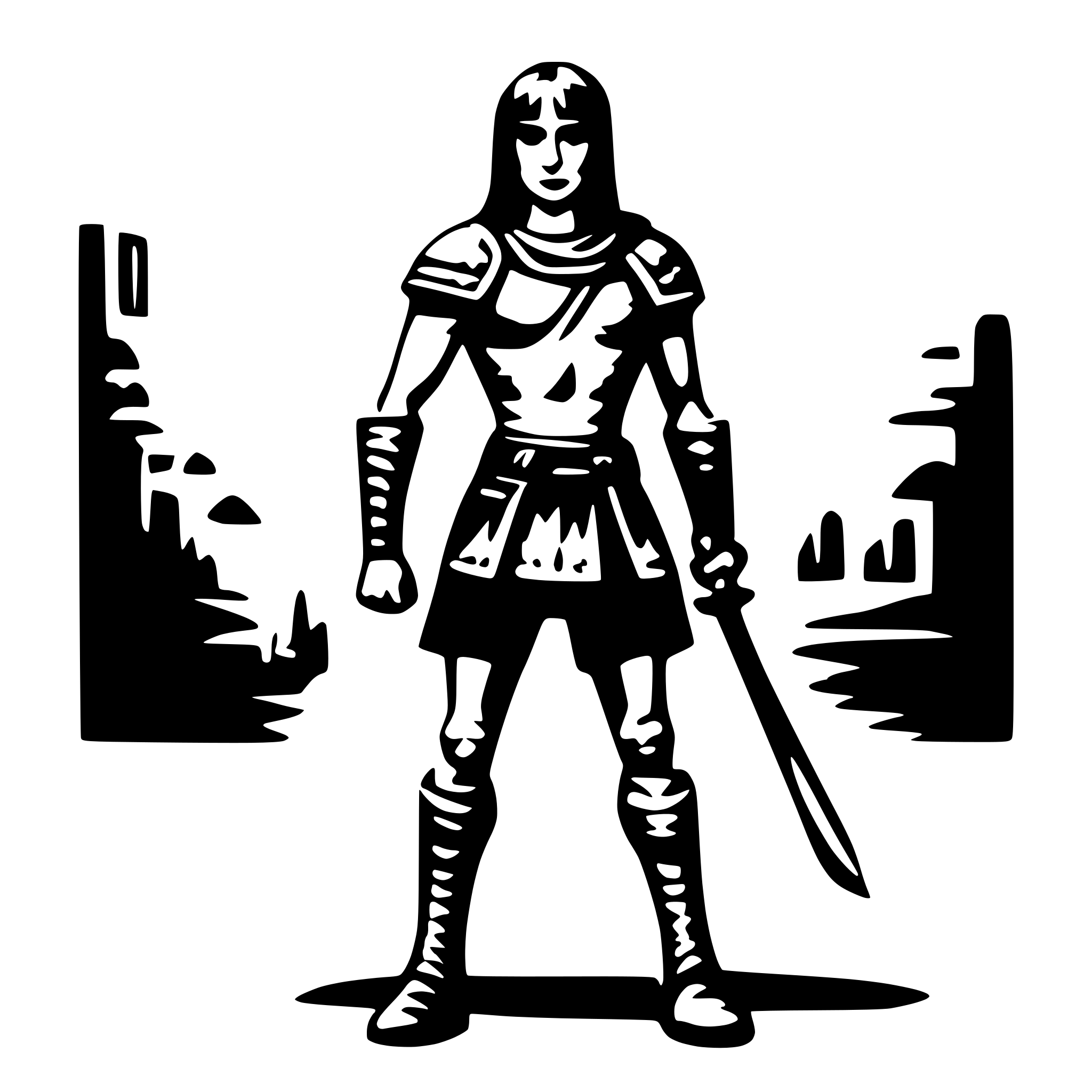 AI-generated SVG of a warrior