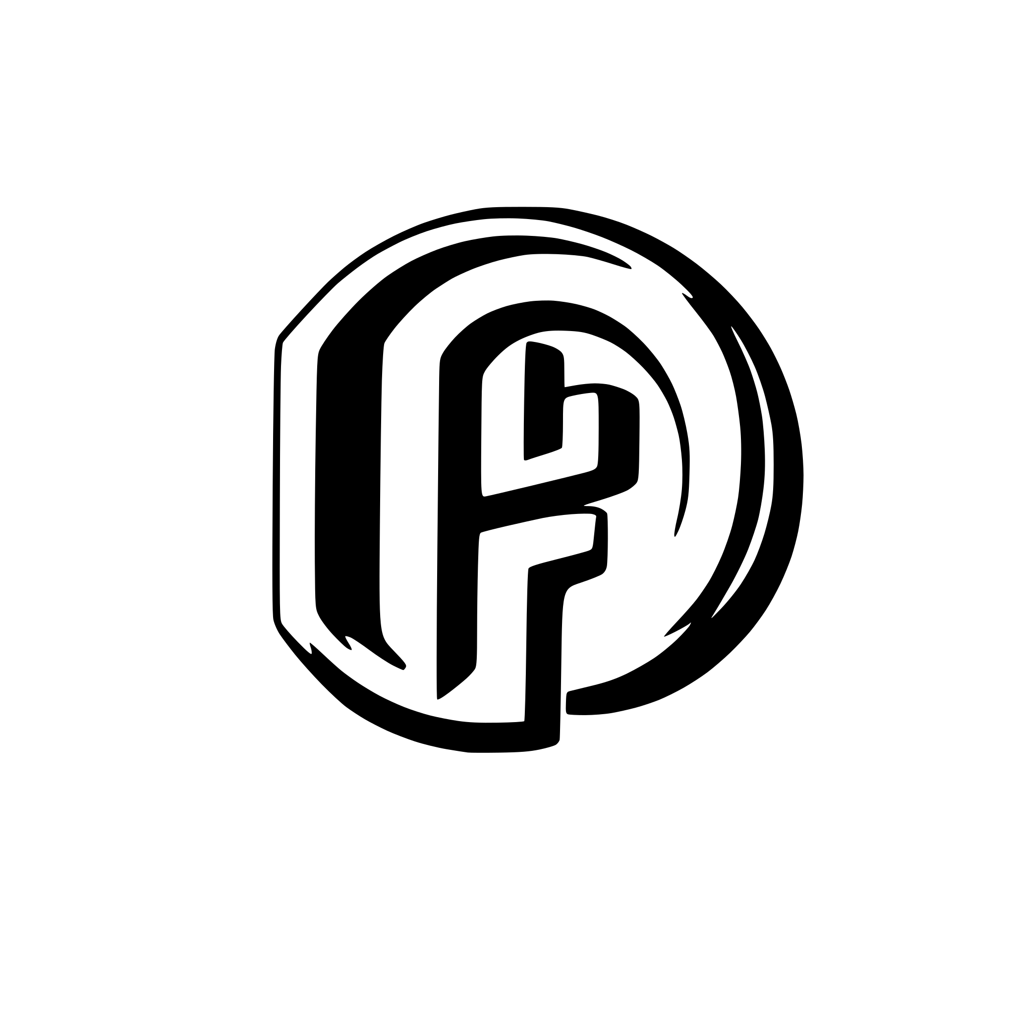 AI-generated SVG of a use the letter p to design an abstract logo about AI