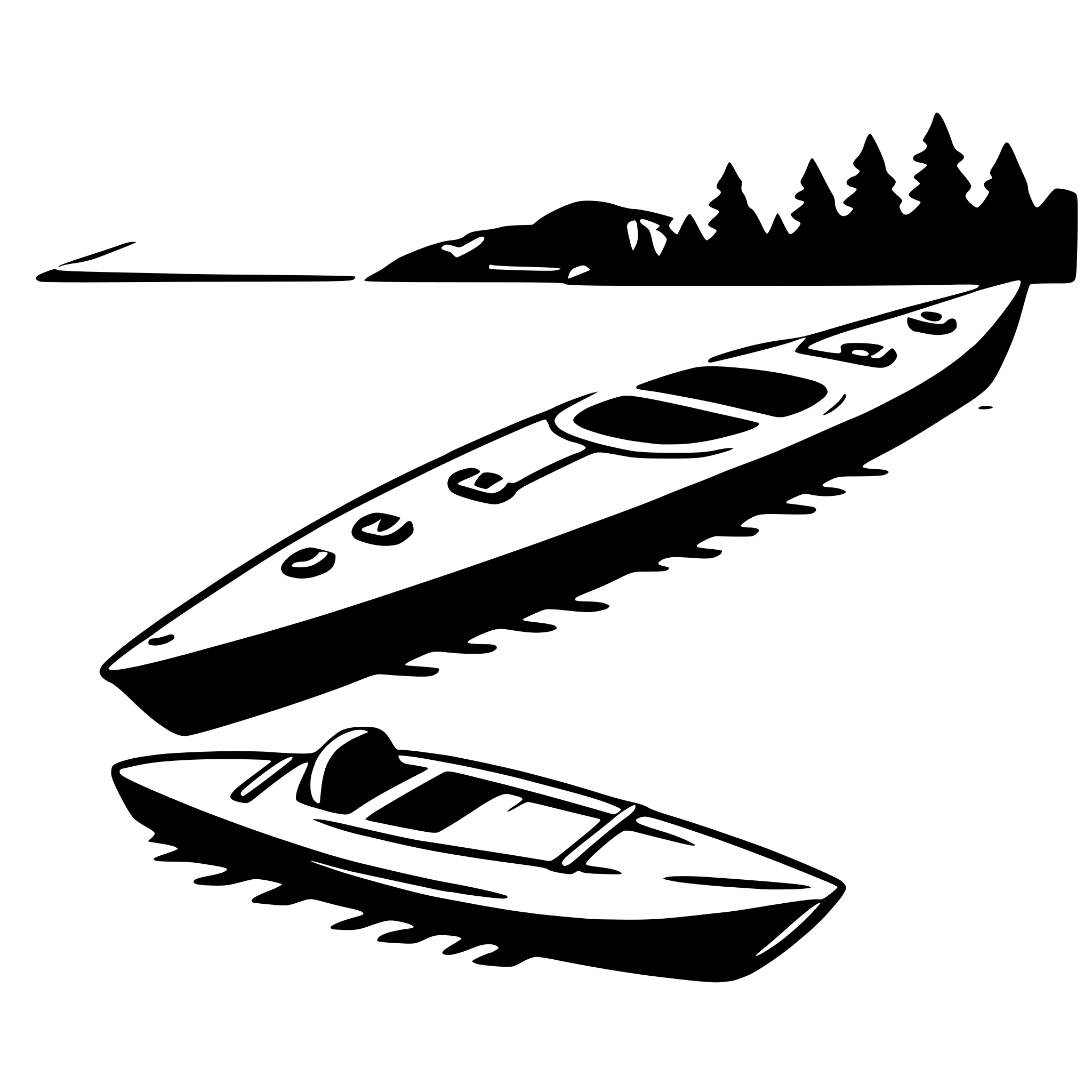 AI-generated SVG of 'kayak'
