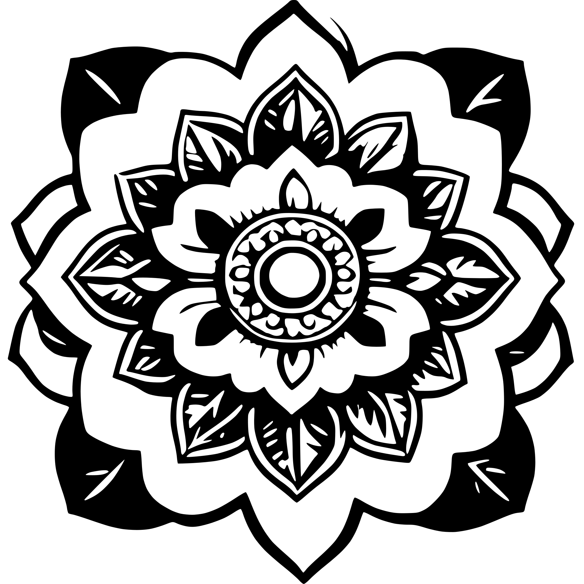 AI-generated SVG of 'mandala flower'