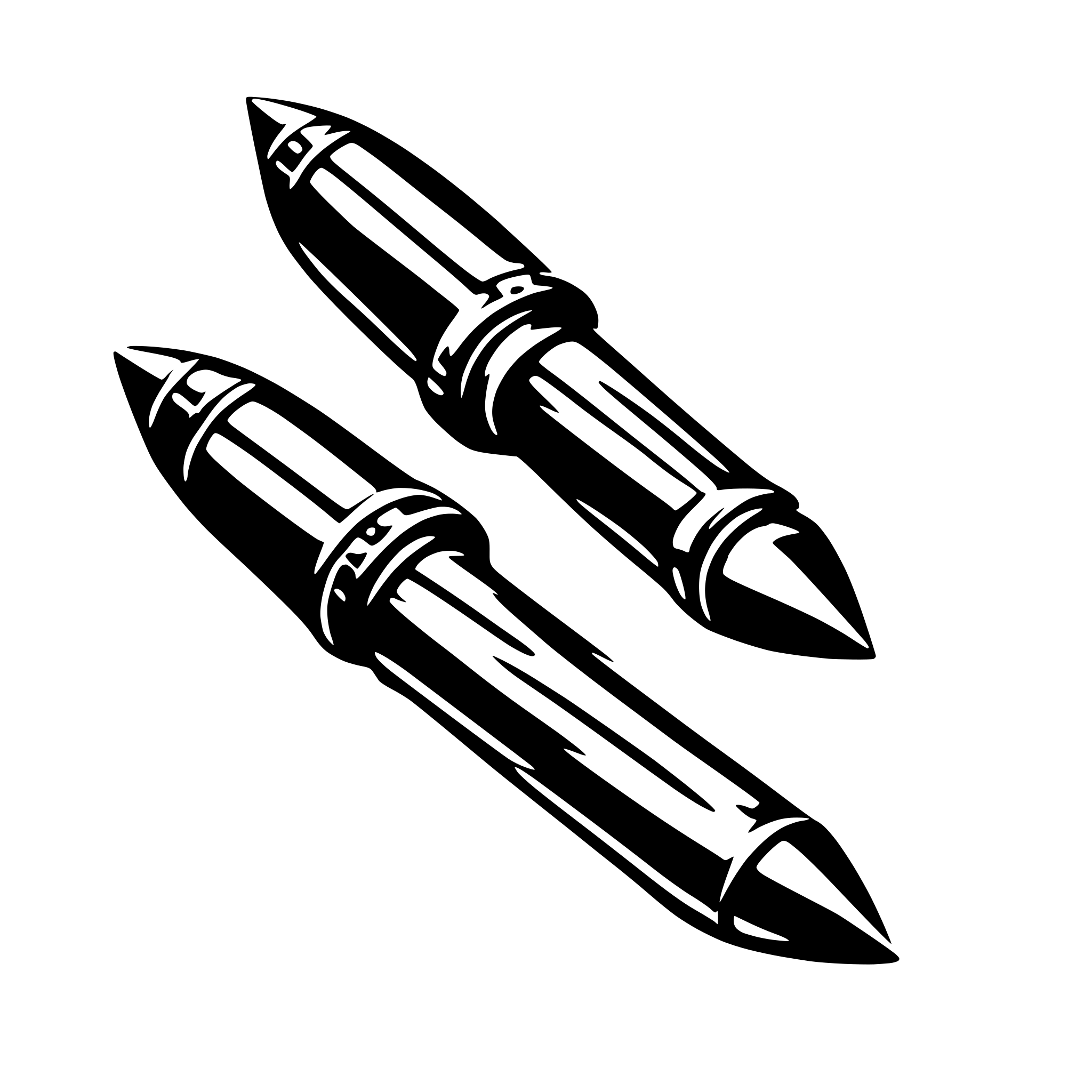 AI-generated SVG of '2 crossed bullets'
