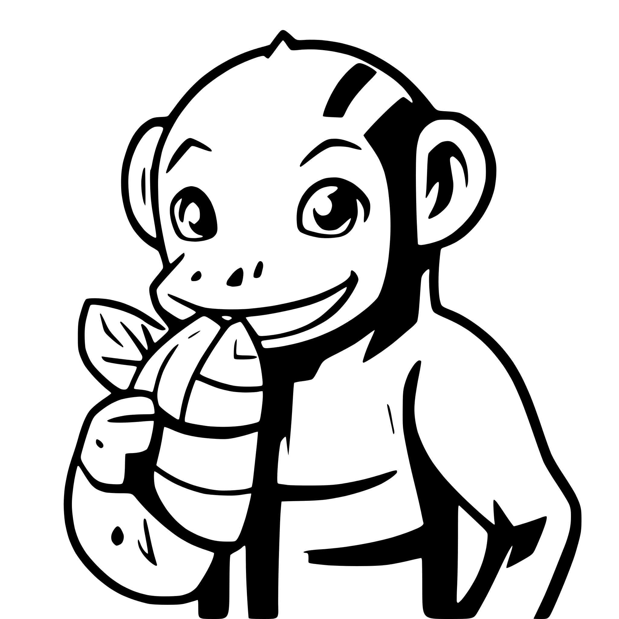 AI-generated SVG of a monkey eating banana