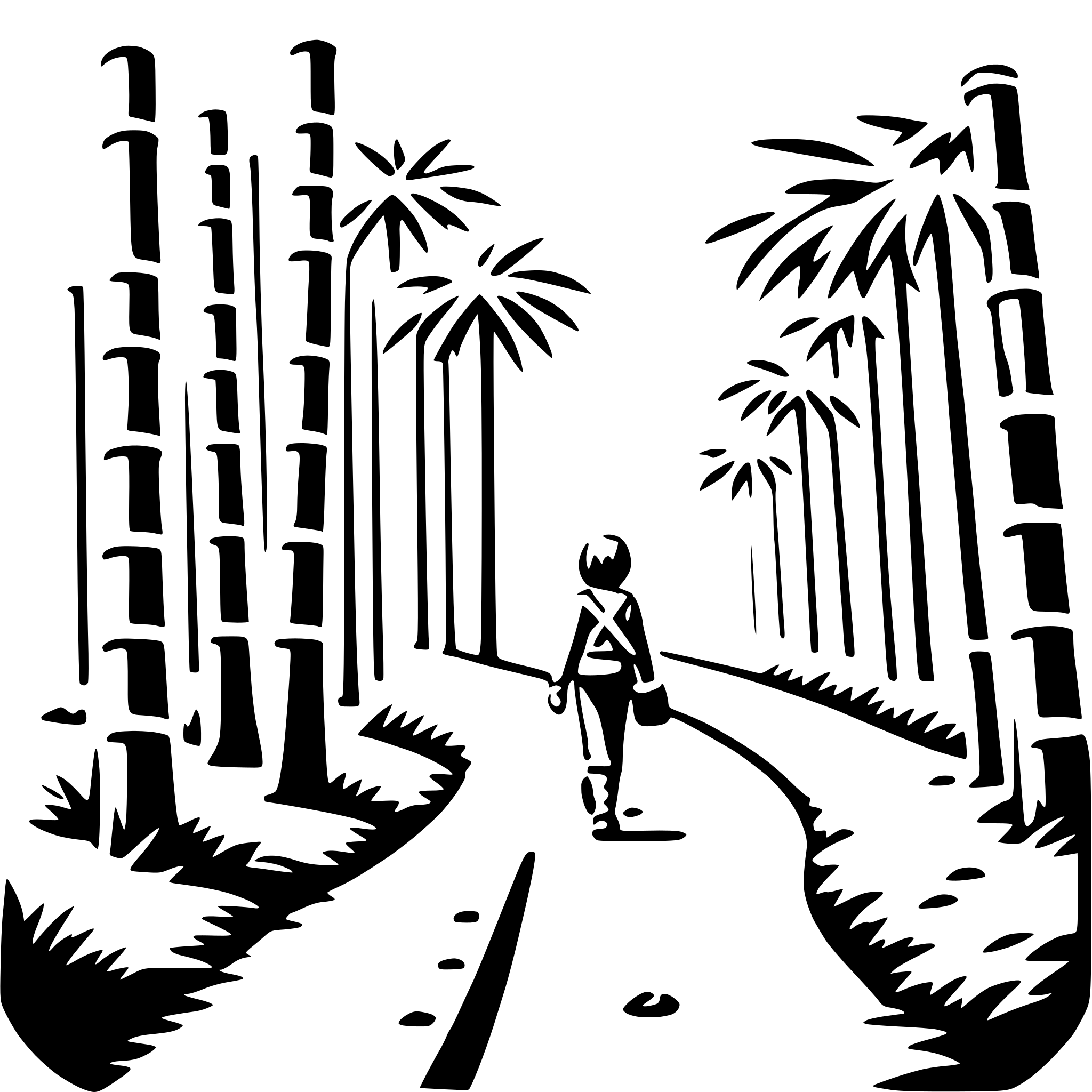 AI-generated SVG of 'exploring bamboo forest'
