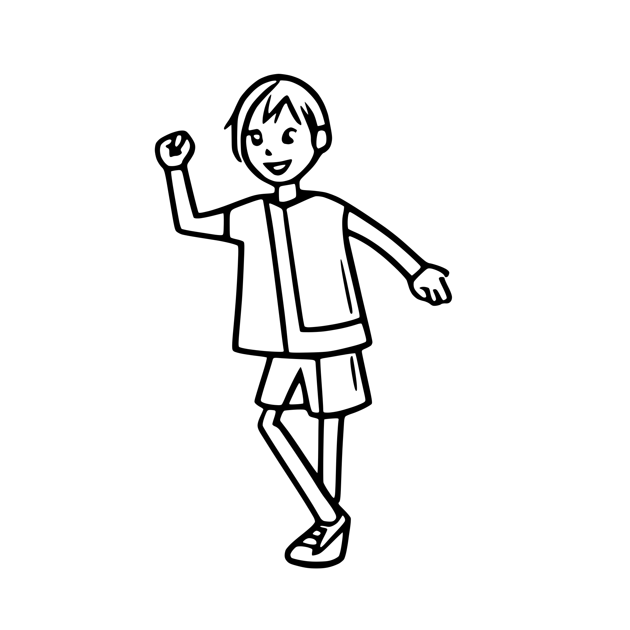AI-generated SVG of 'stick figure man dancing'