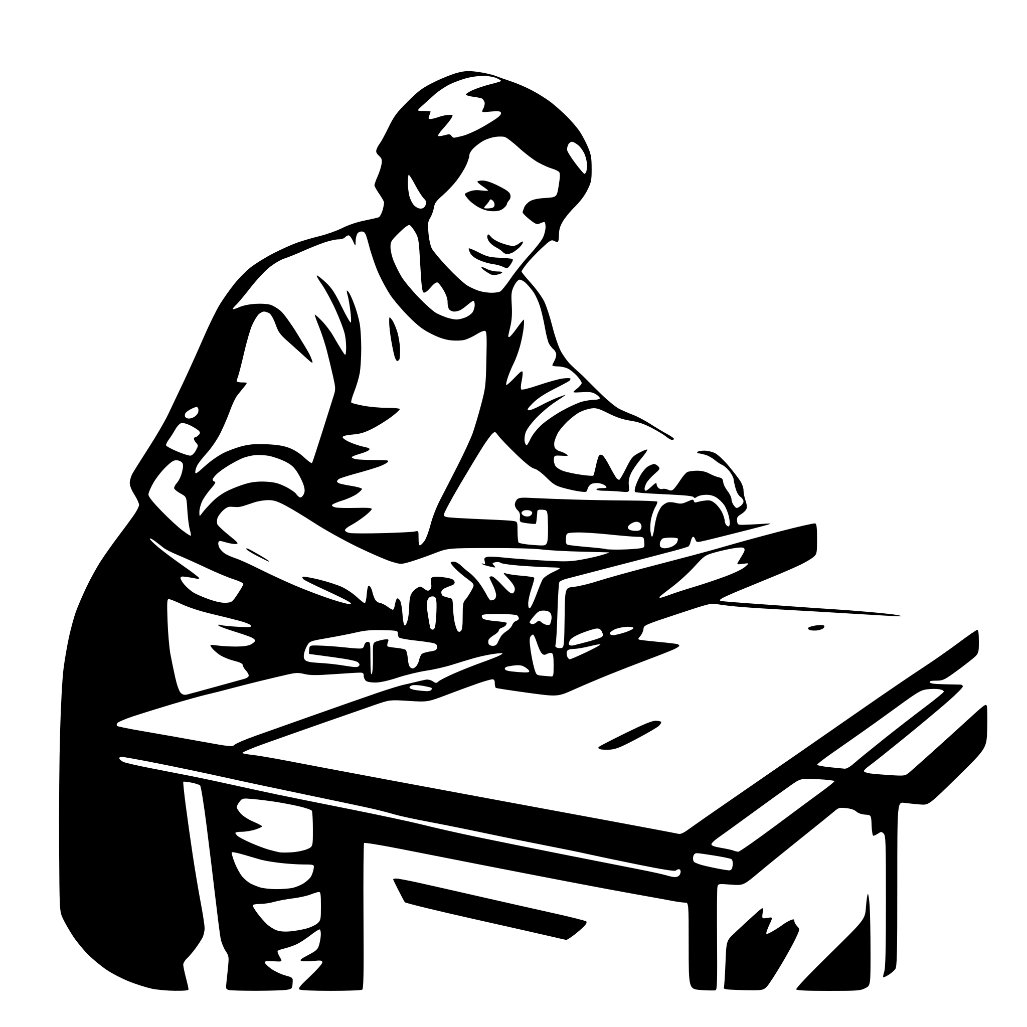 AI-generated SVG of 'man with table saw'