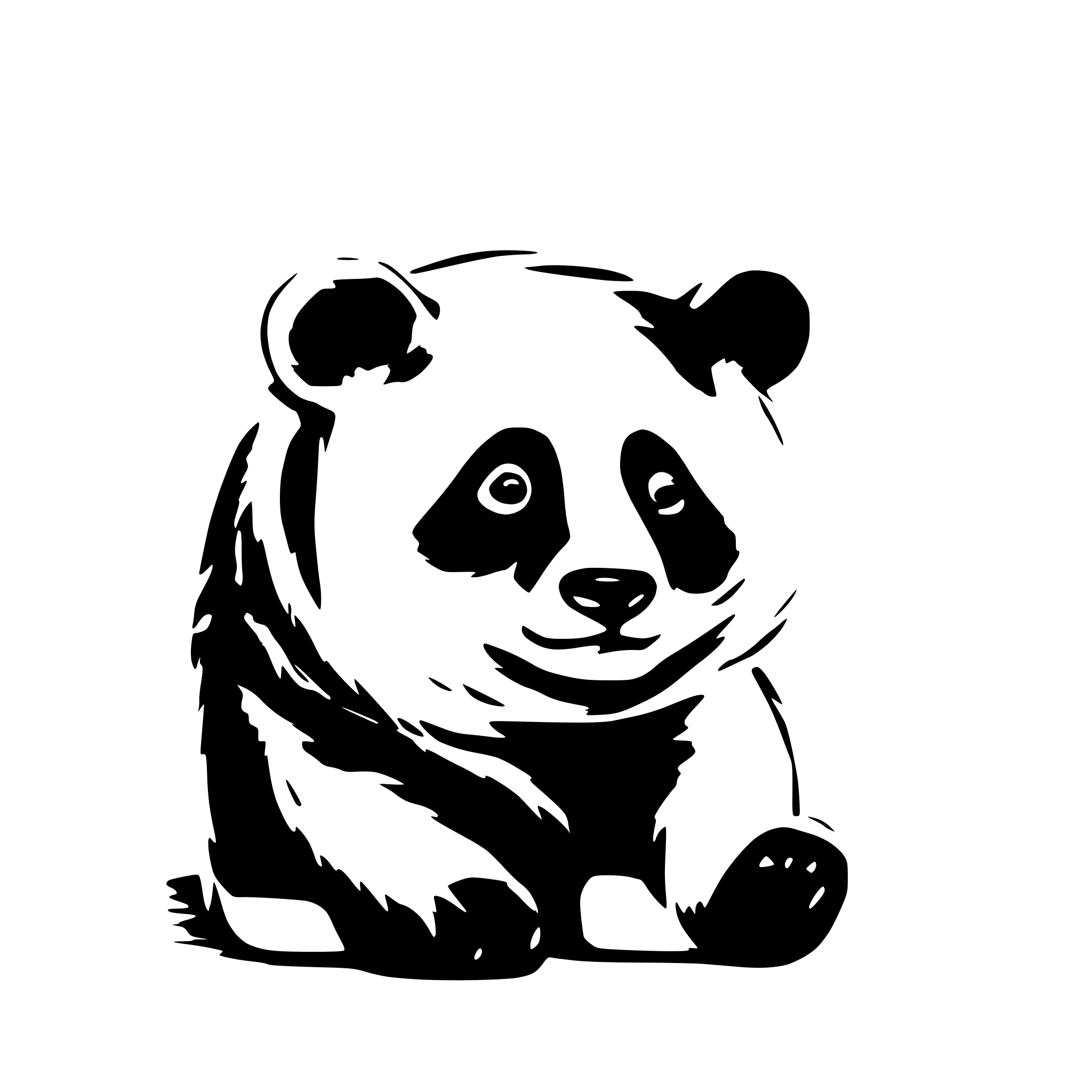 AI-generated SVG of a panda with contious lines