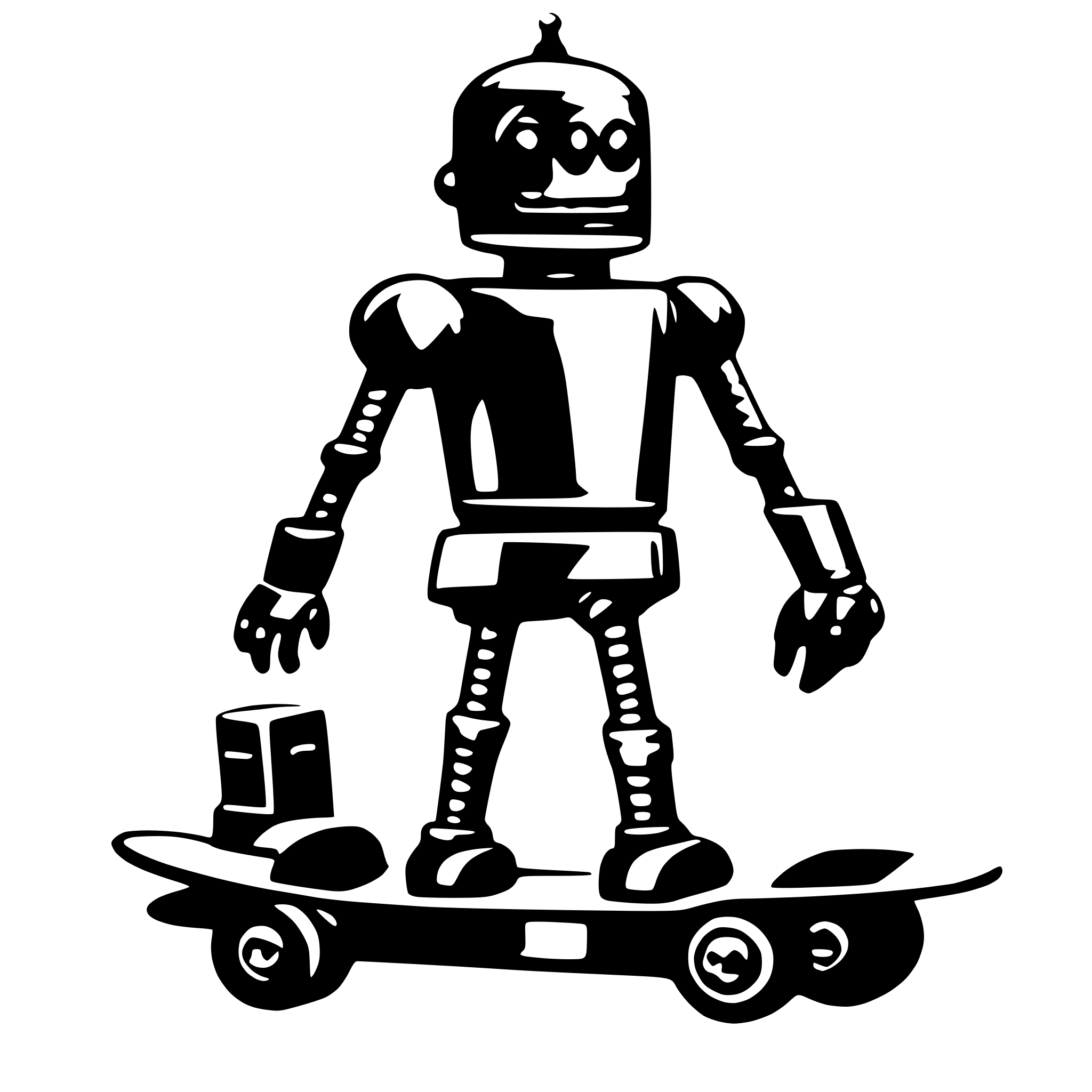 AI-generated SVG of a robot on skateboard