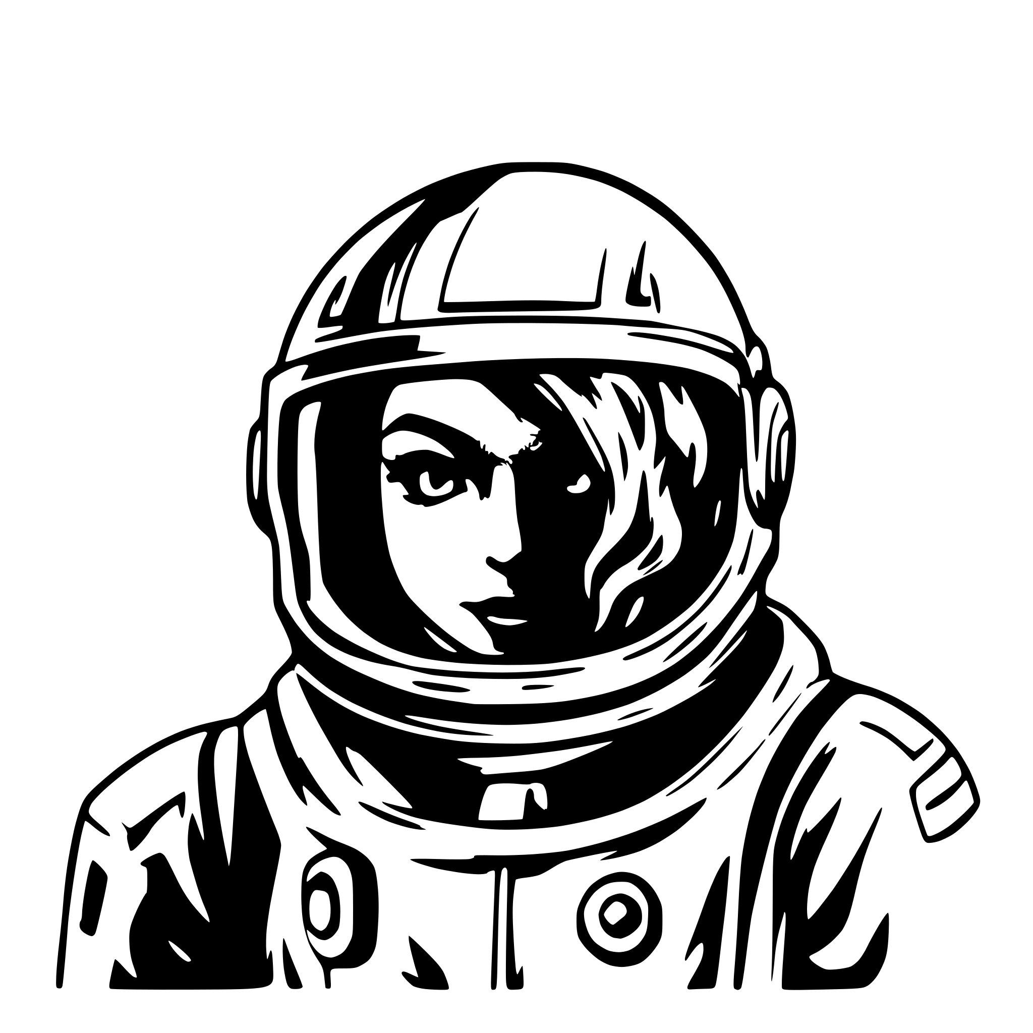 AI-generated SVG of a hyper realistic astronaught in deep nebula