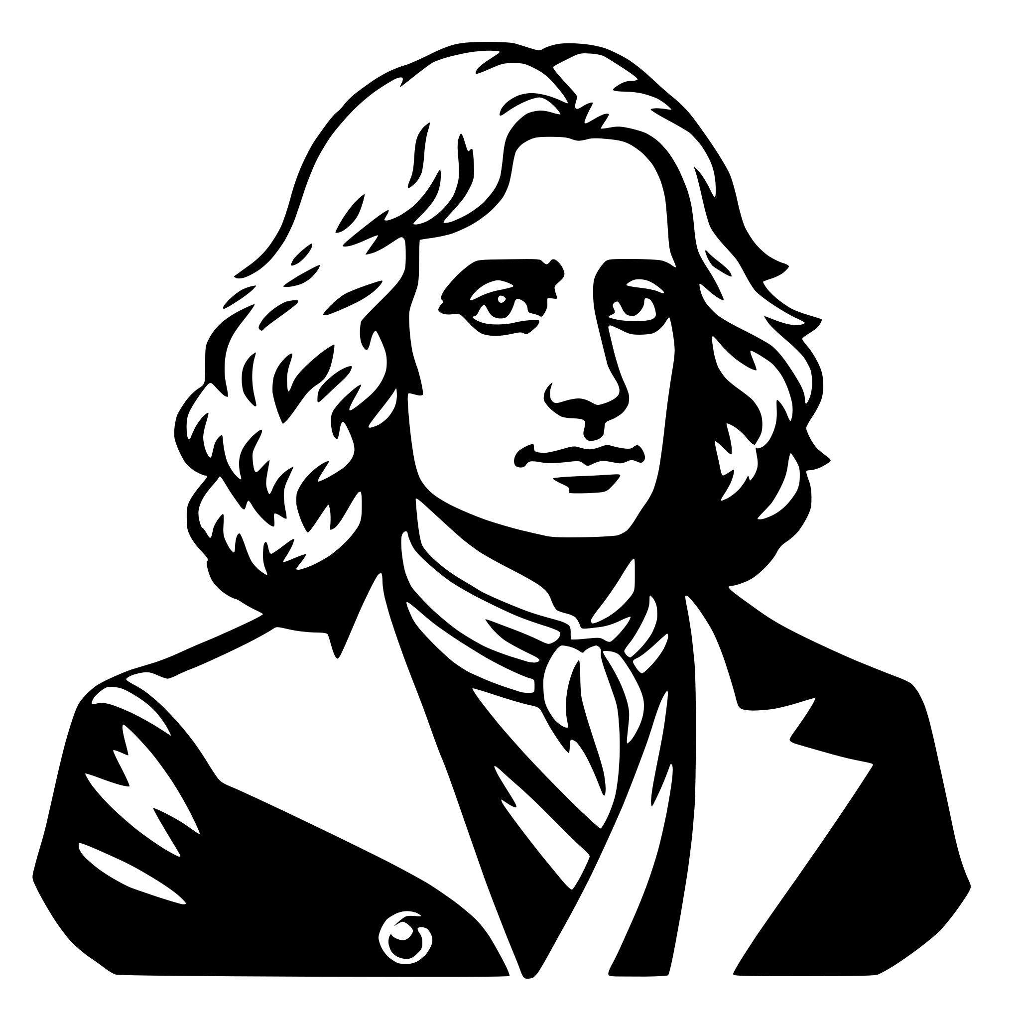 AI-generated SVG of a isaac newton