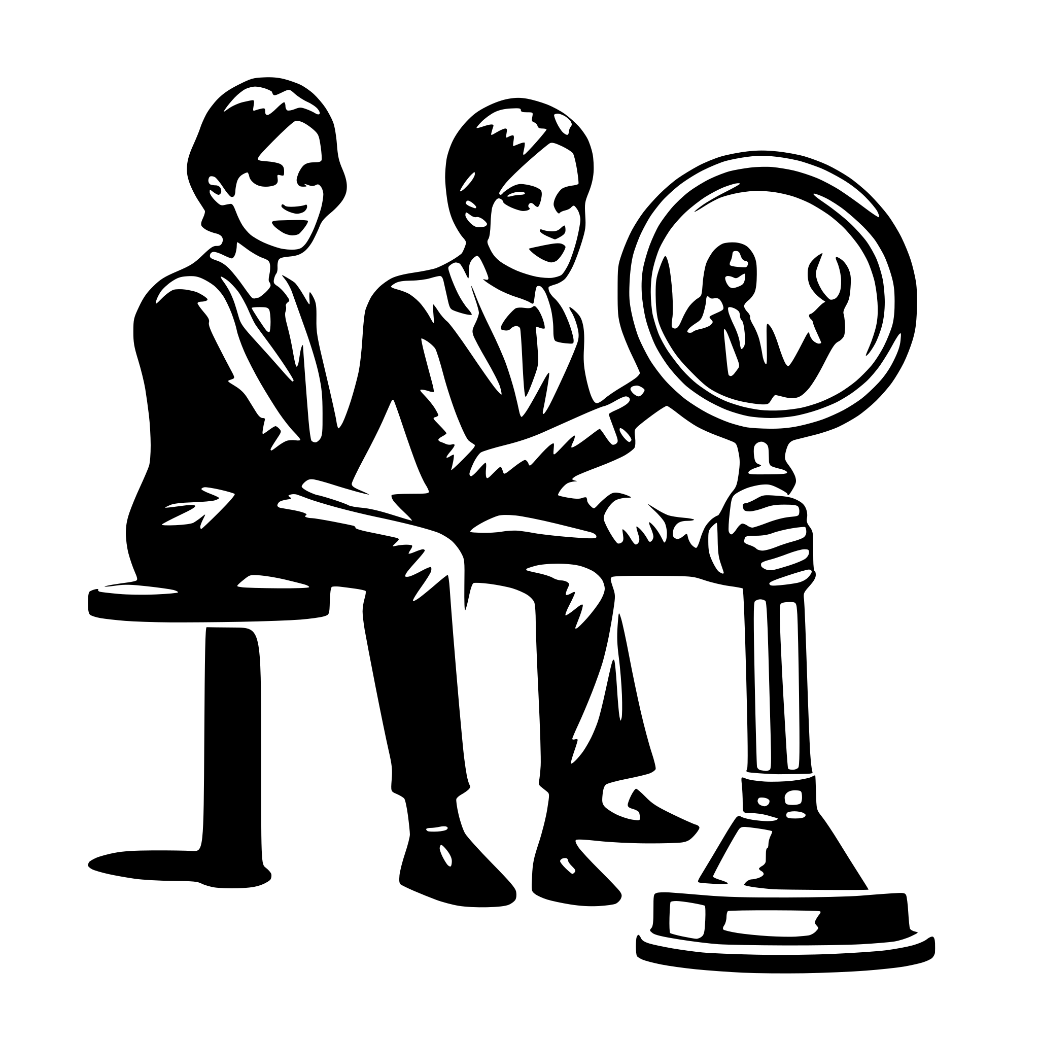 AI-generated SVG of 'consulting team seaching magnified glass'