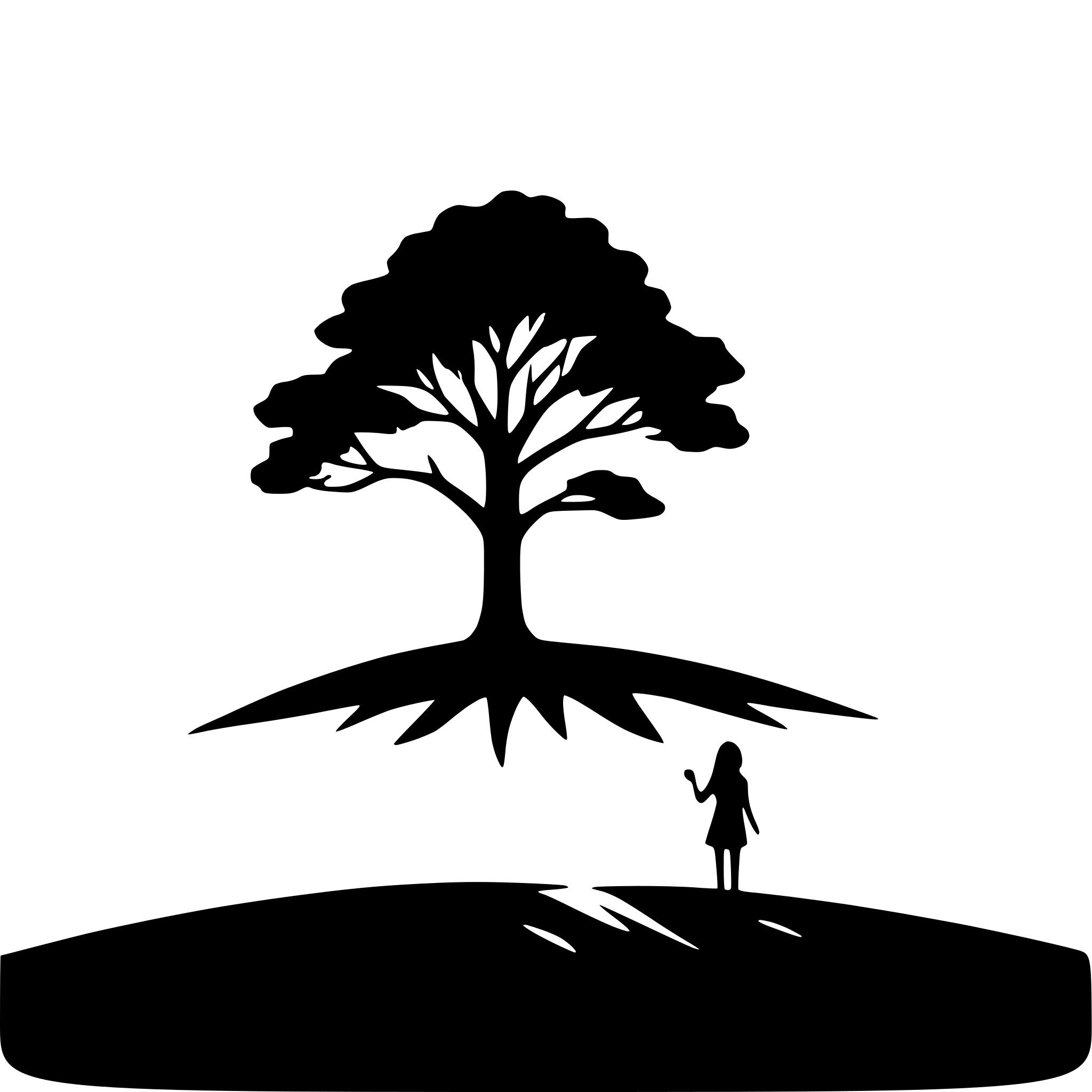 AI-generated SVG of a lone tree on windy hill