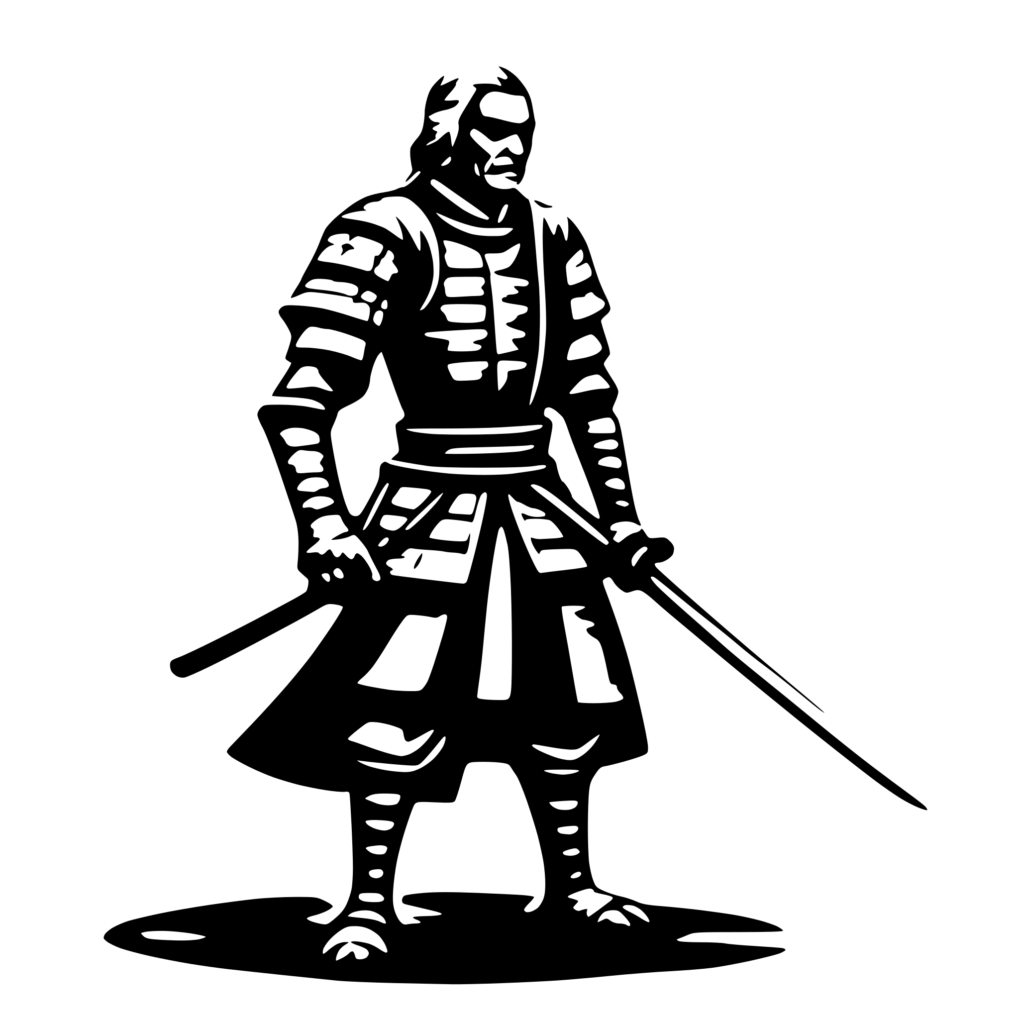AI-generated SVG of a Old samurai