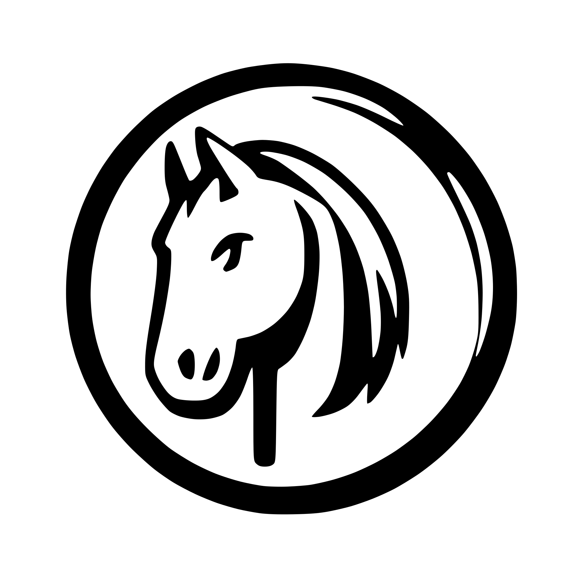 AI-generated SVG of 'simple horse head in a pin'