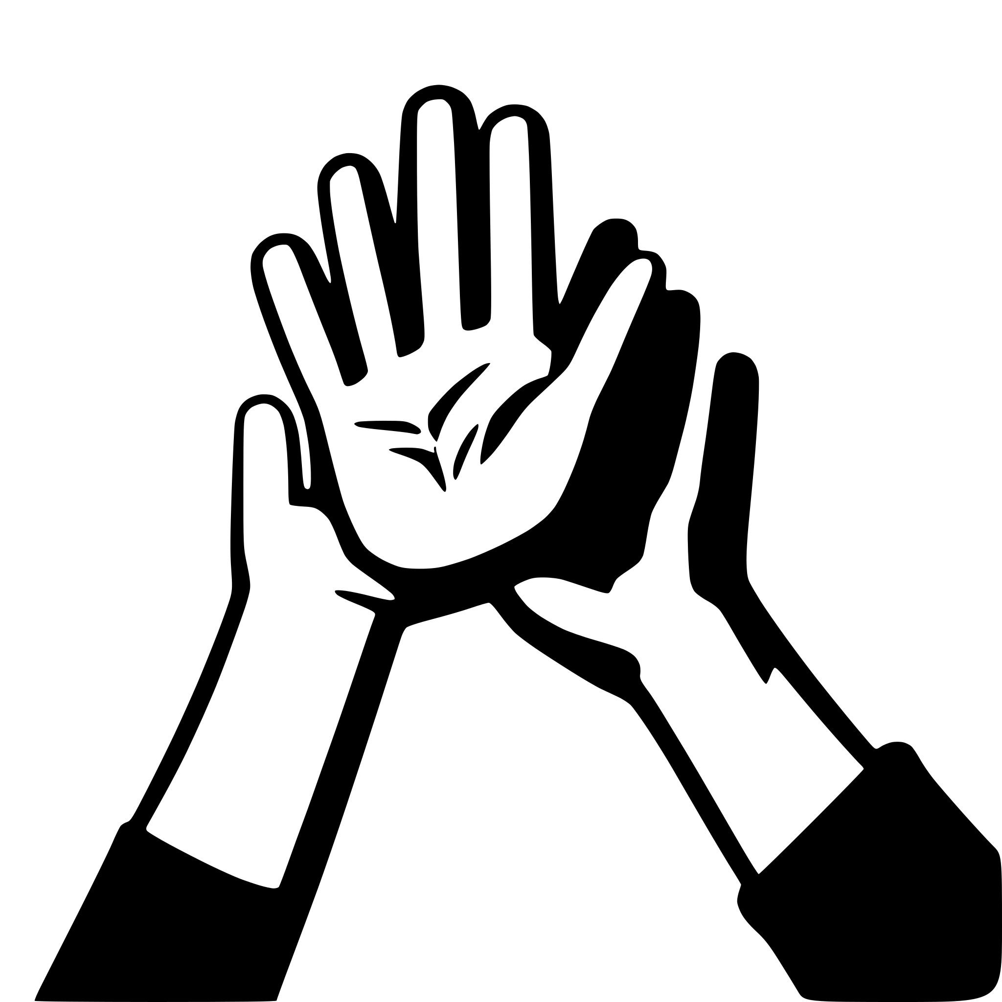 AI-generated SVG of a hands, two friends, highfive