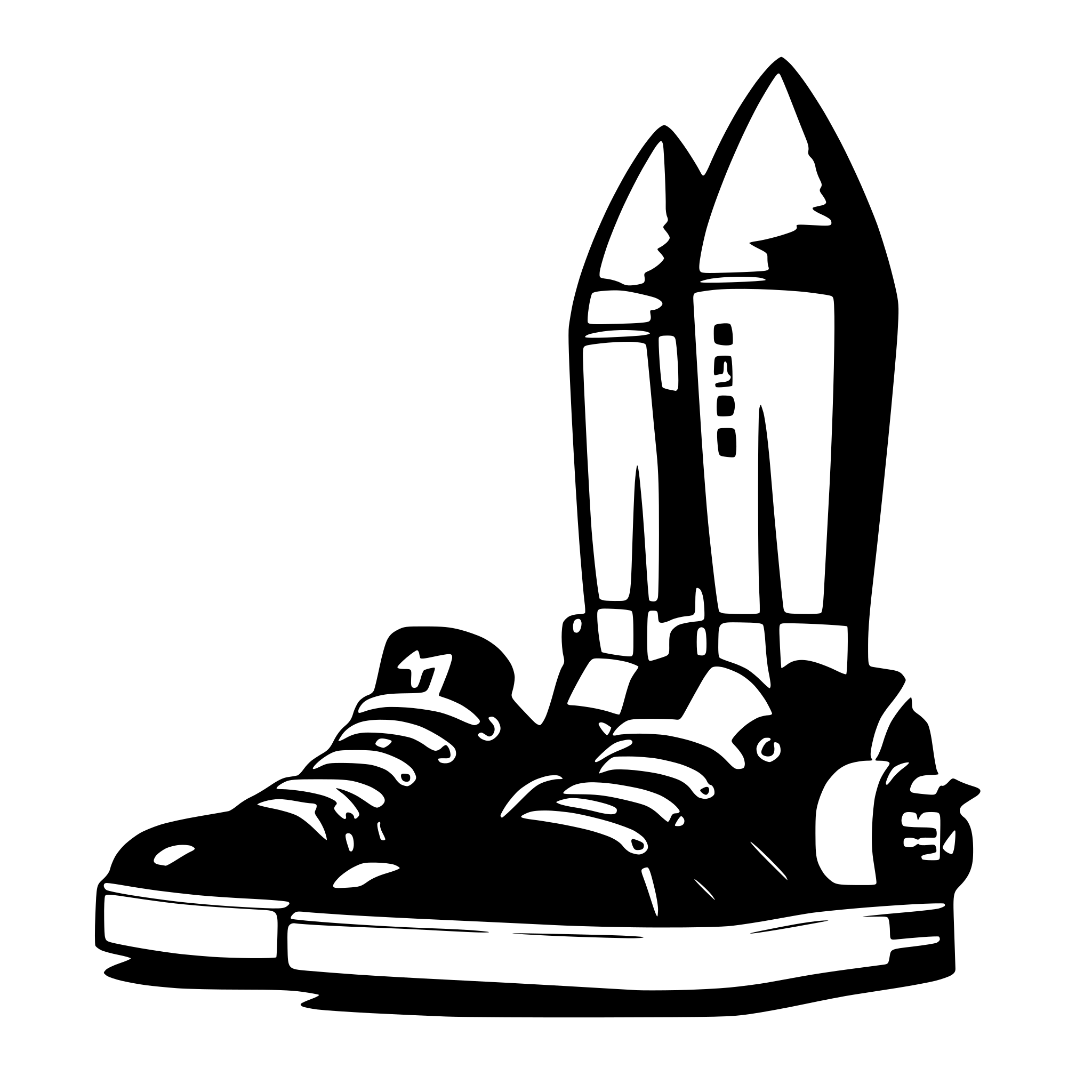 AI-generated SVG of 'sneakers with rocket propulsion'