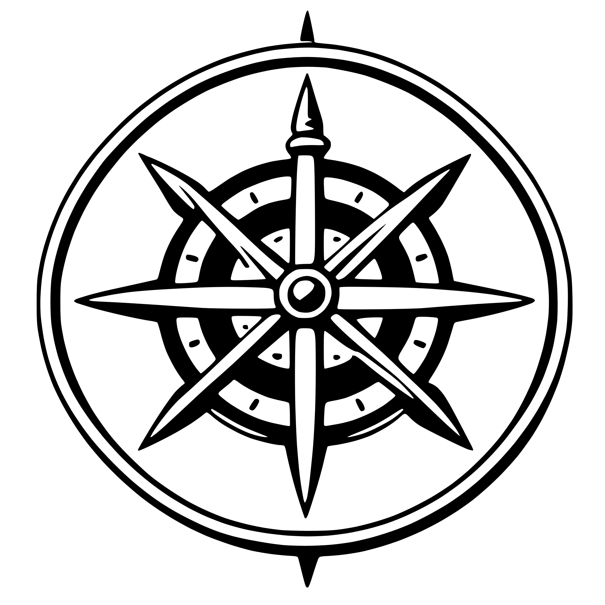 AI-generated SVG of a nautical compass