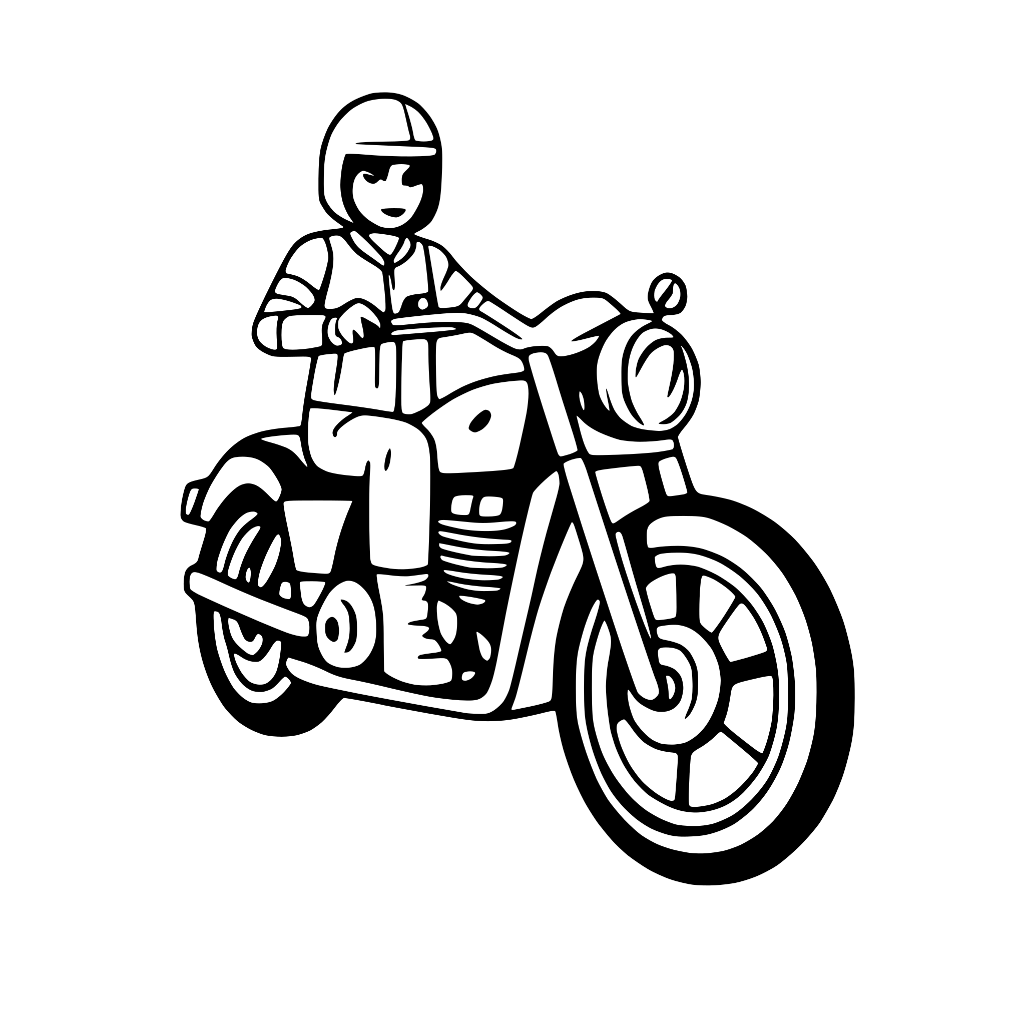 AI-generated SVG of a motorcycle on open road