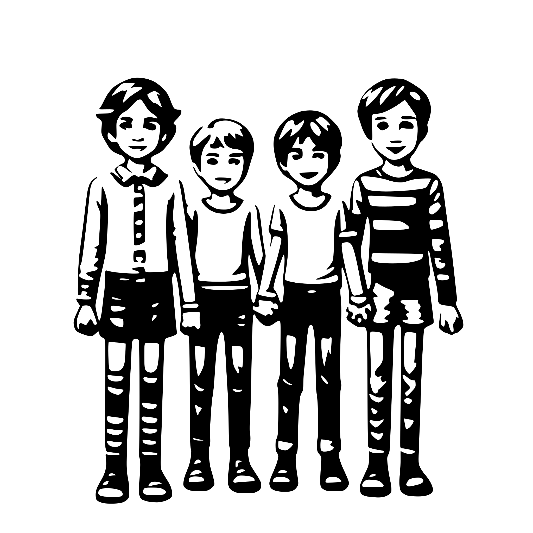 AI-generated SVG of a boys forming a line and holding hands