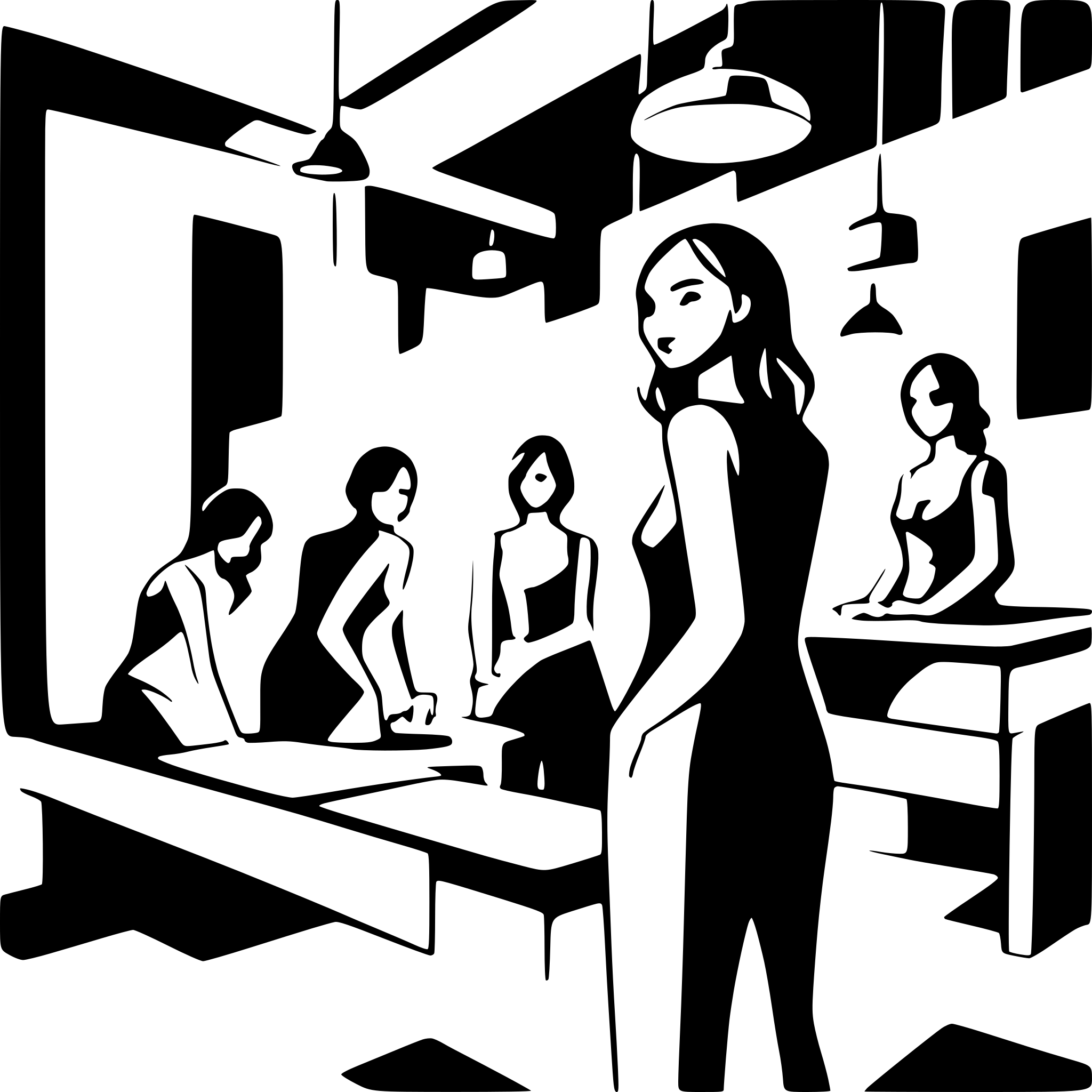AI-generated SVG of a Silhouette of people in a workshop