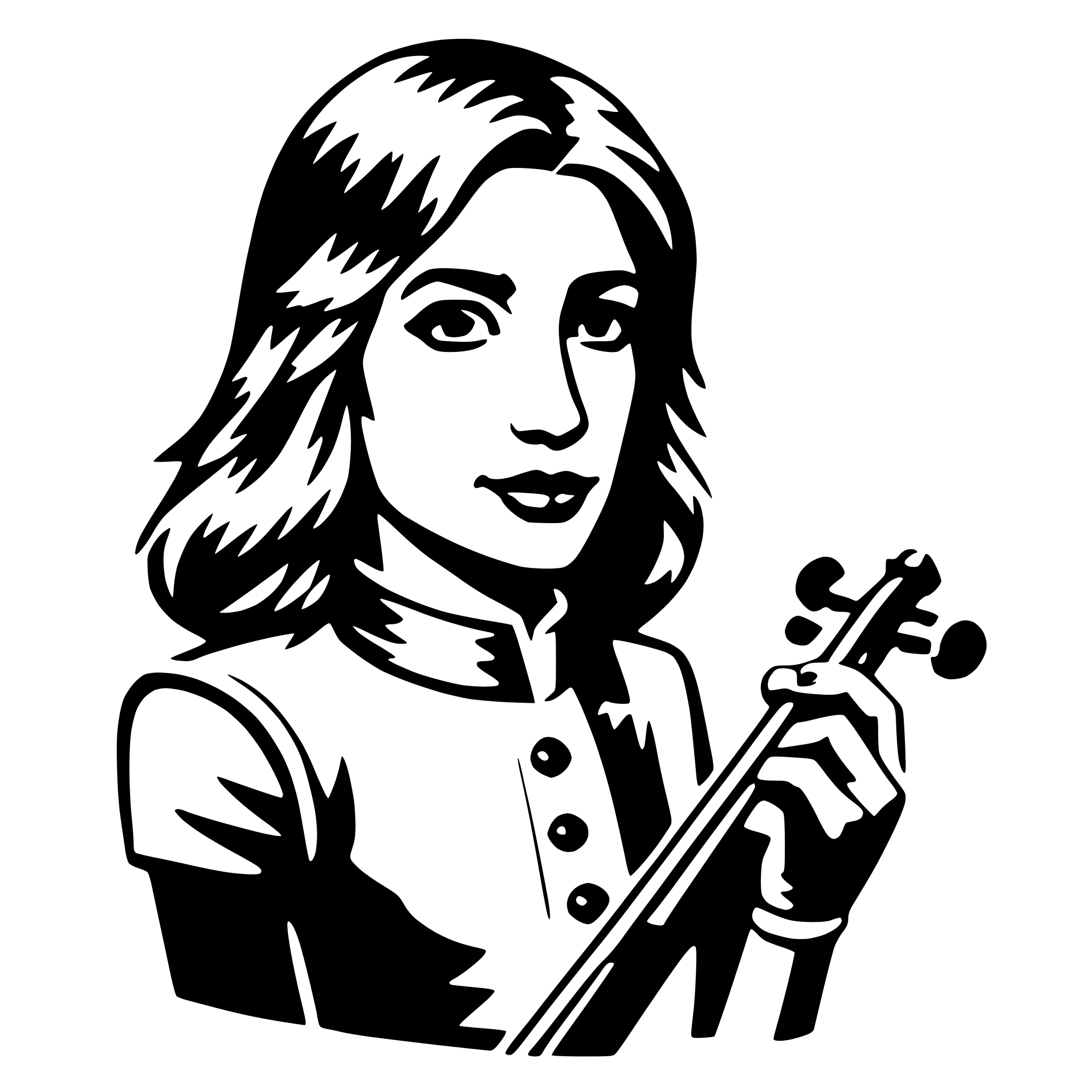 AI-generated SVG of 'viper with violin'