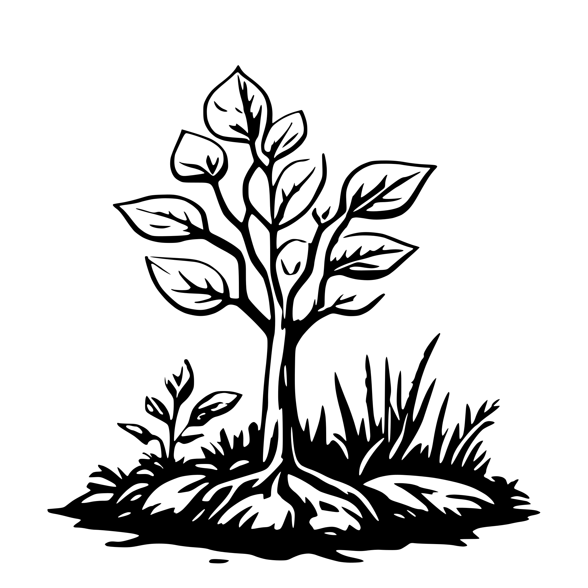 AI-generated SVG of a rhizosphere of plants