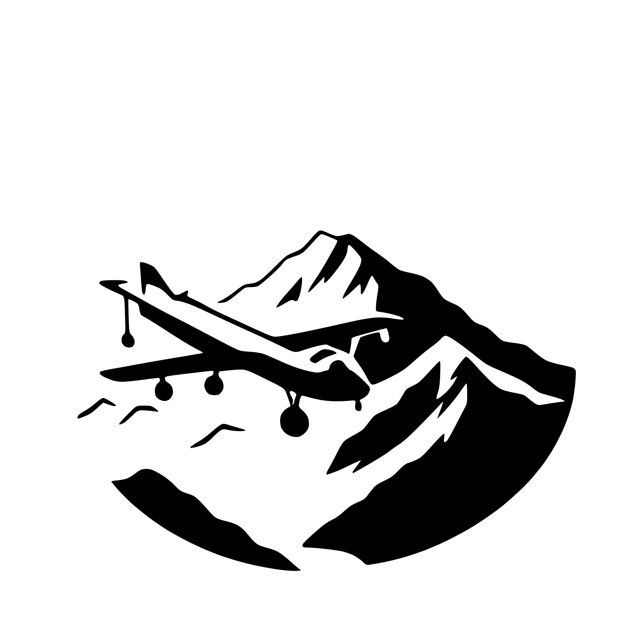 AI-generated SVG of 'airplane flying over mountains'