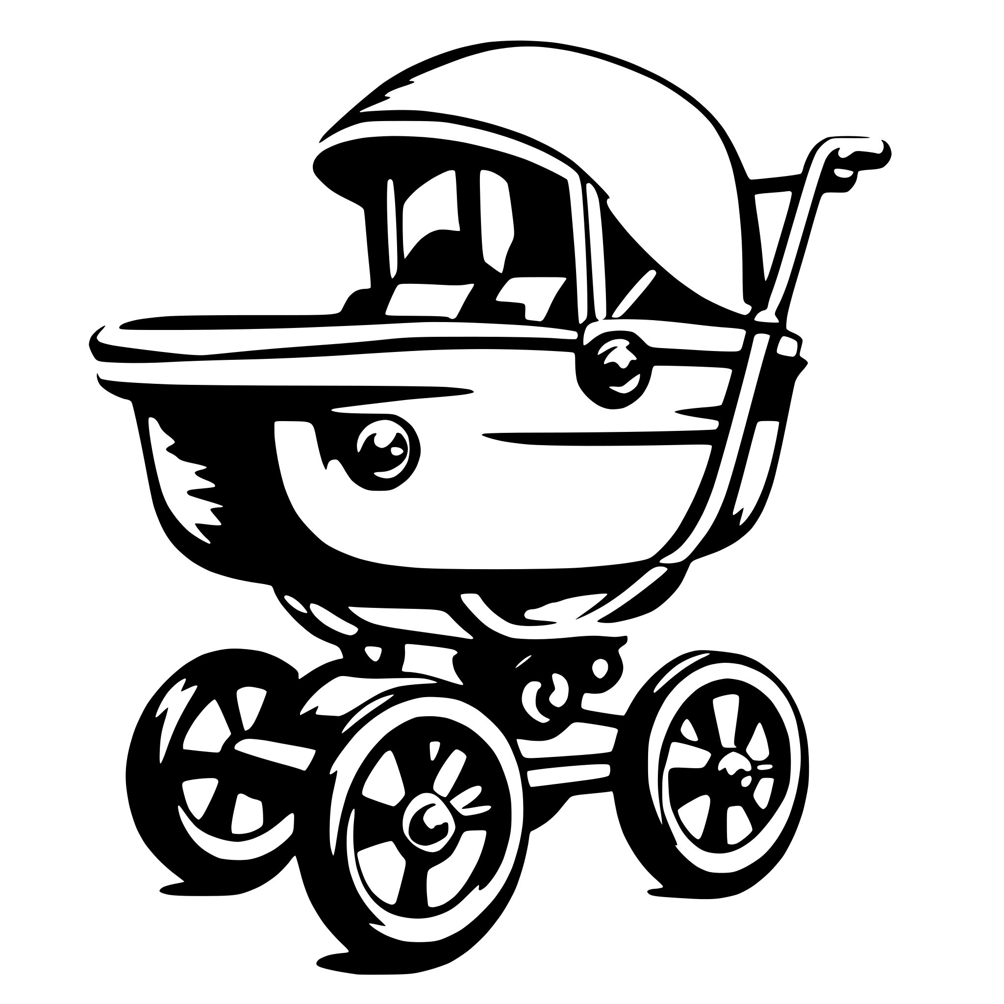 AI-generated SVG of 'Stroller in highspeed'