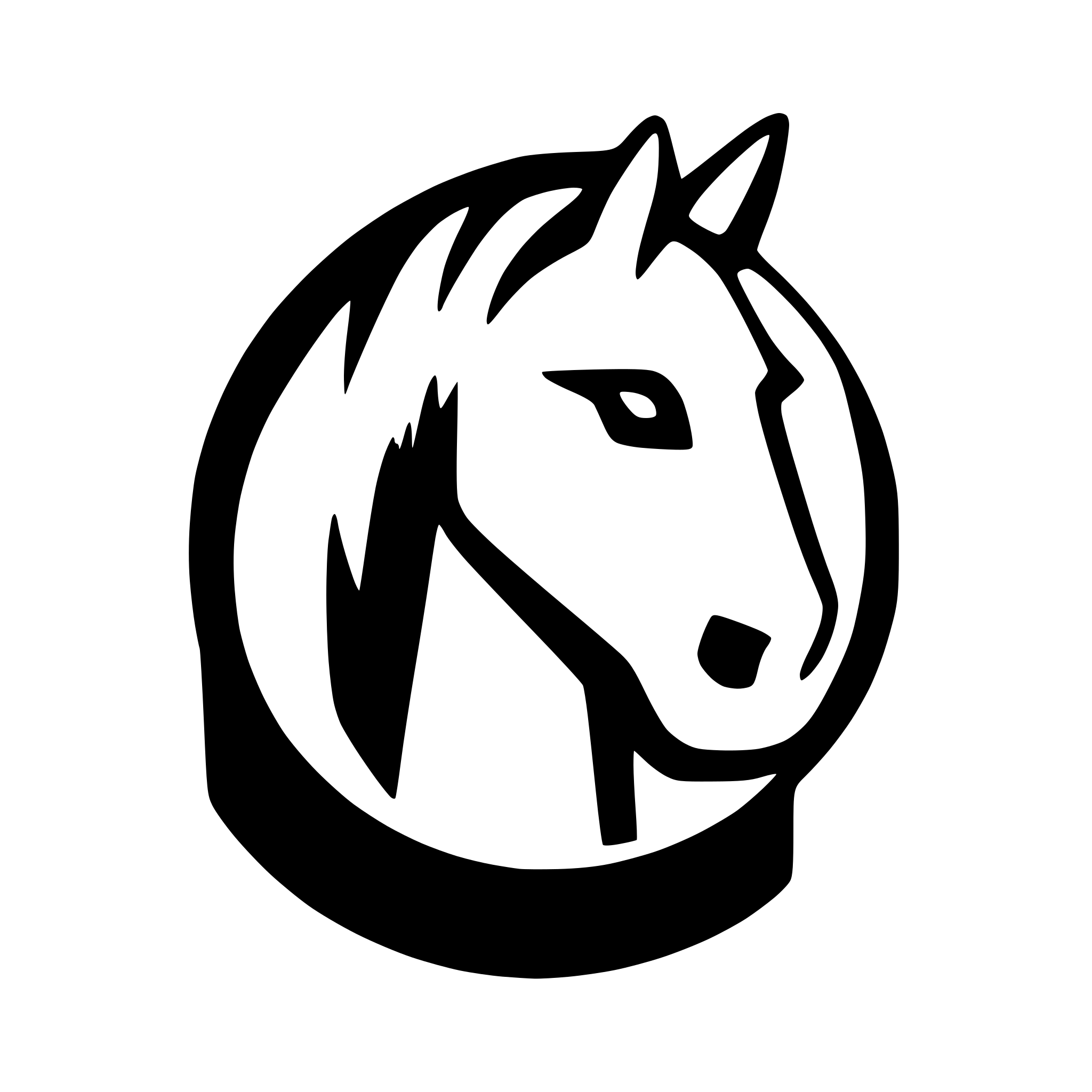 AI-generated SVG of a simple horse head in a pin