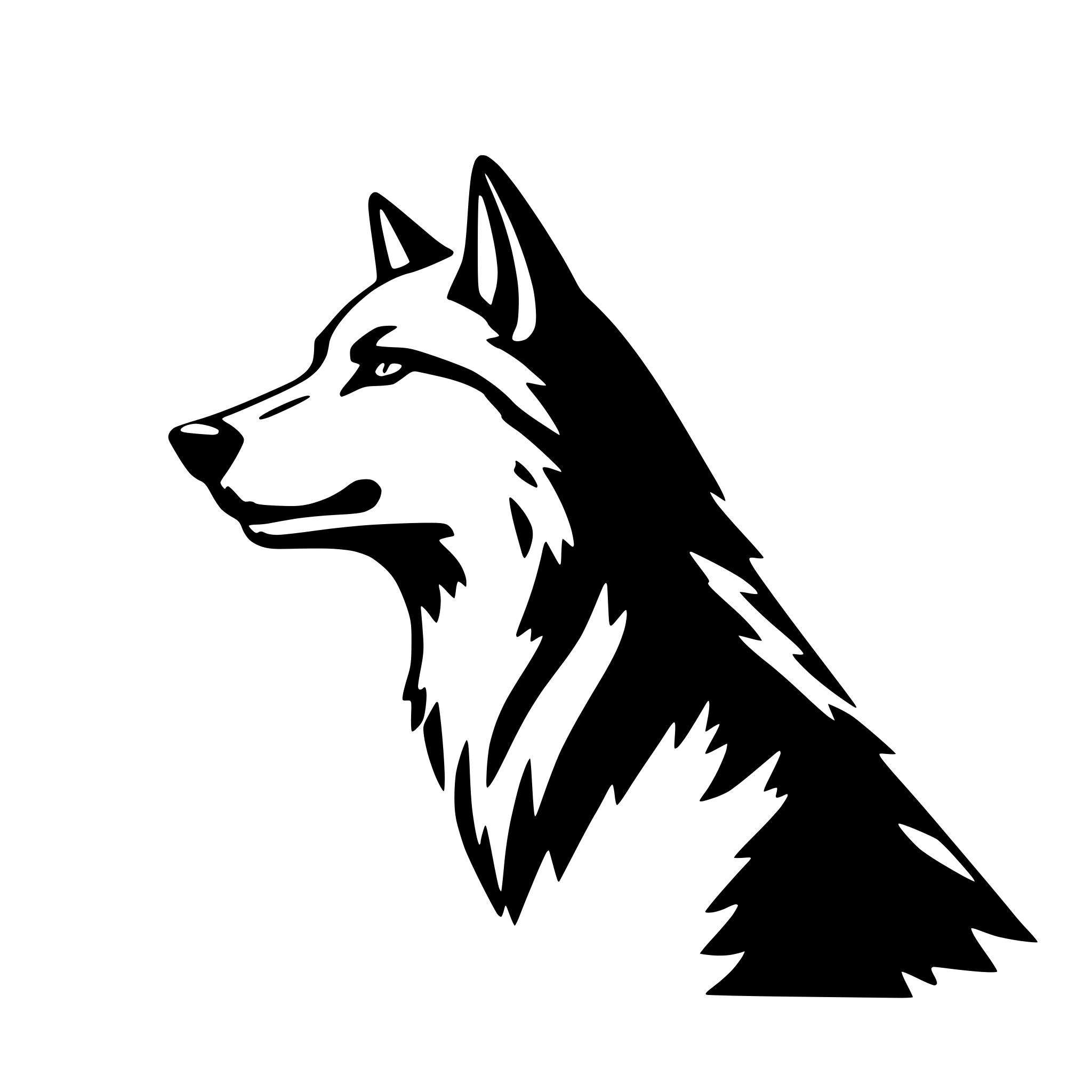 AI-generated SVG of a wolf, side view, nostalgic