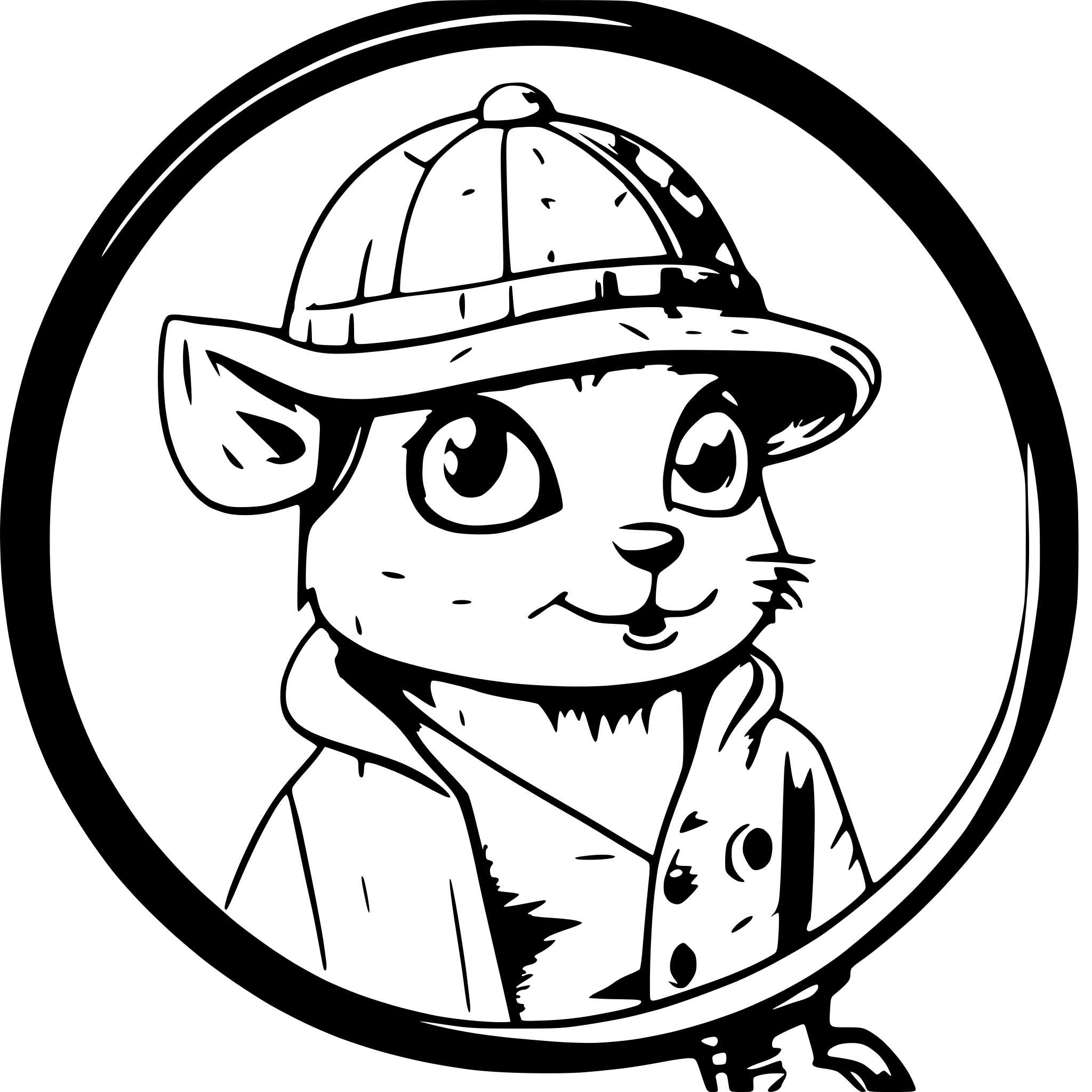 AI-generated SVG of a Cat wearing a deerstalker cap and searching for clues with magnifying glass