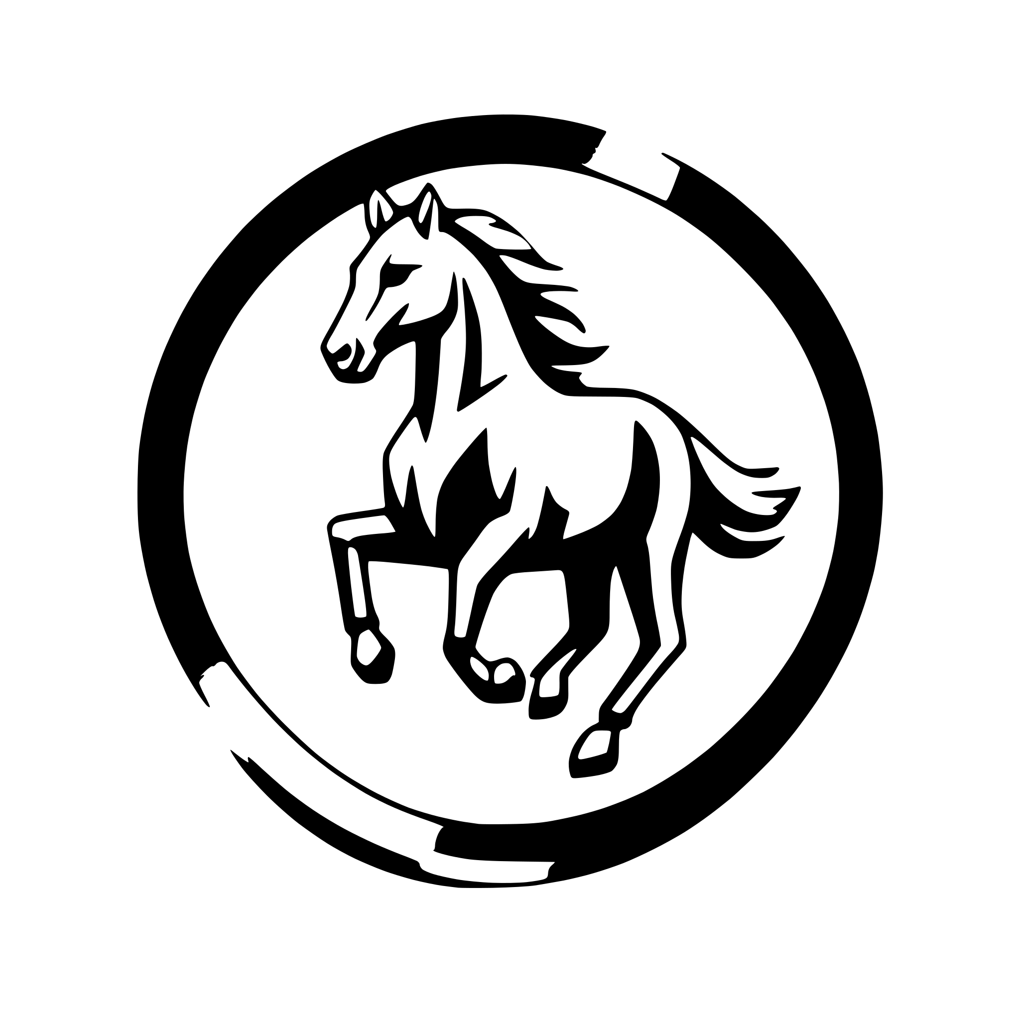 AI-generated SVG of 'geometric horse galloping forward'