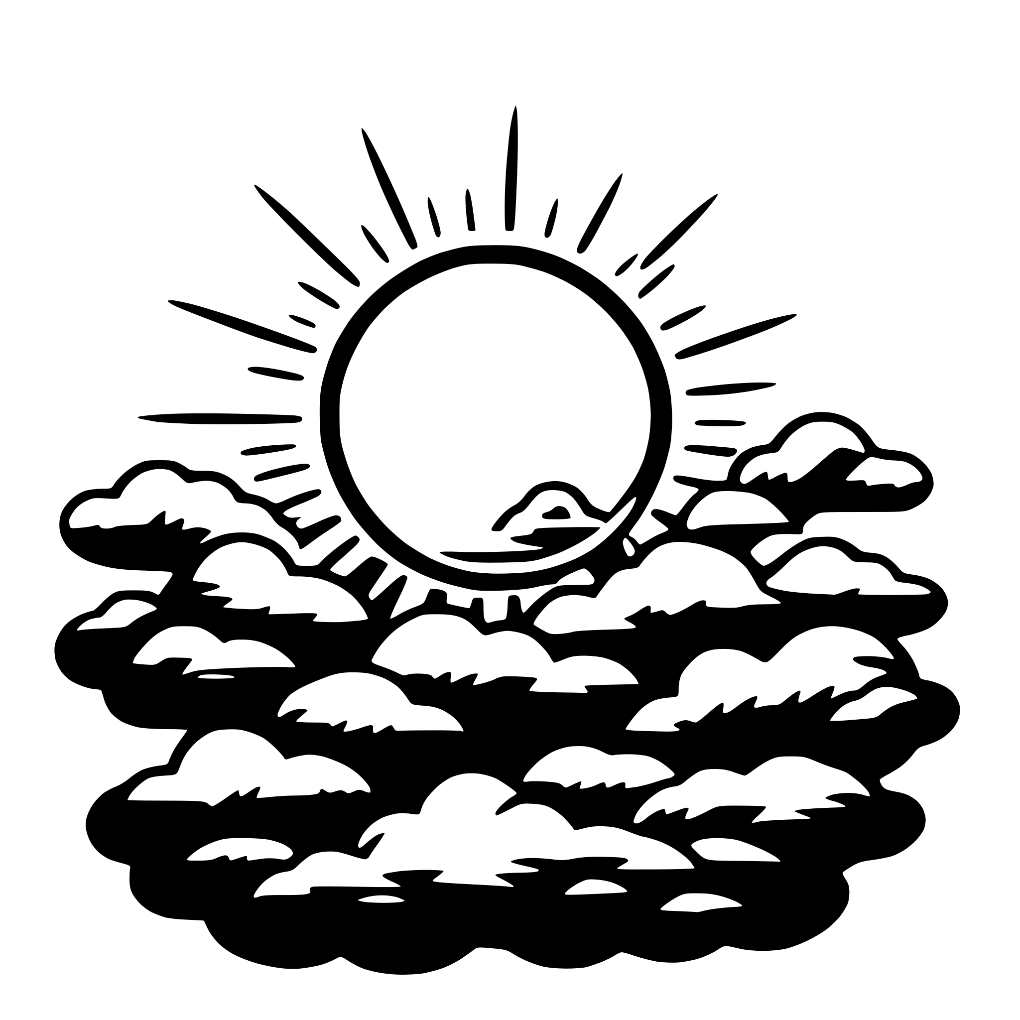 AI-generated SVG of a sun and clouds