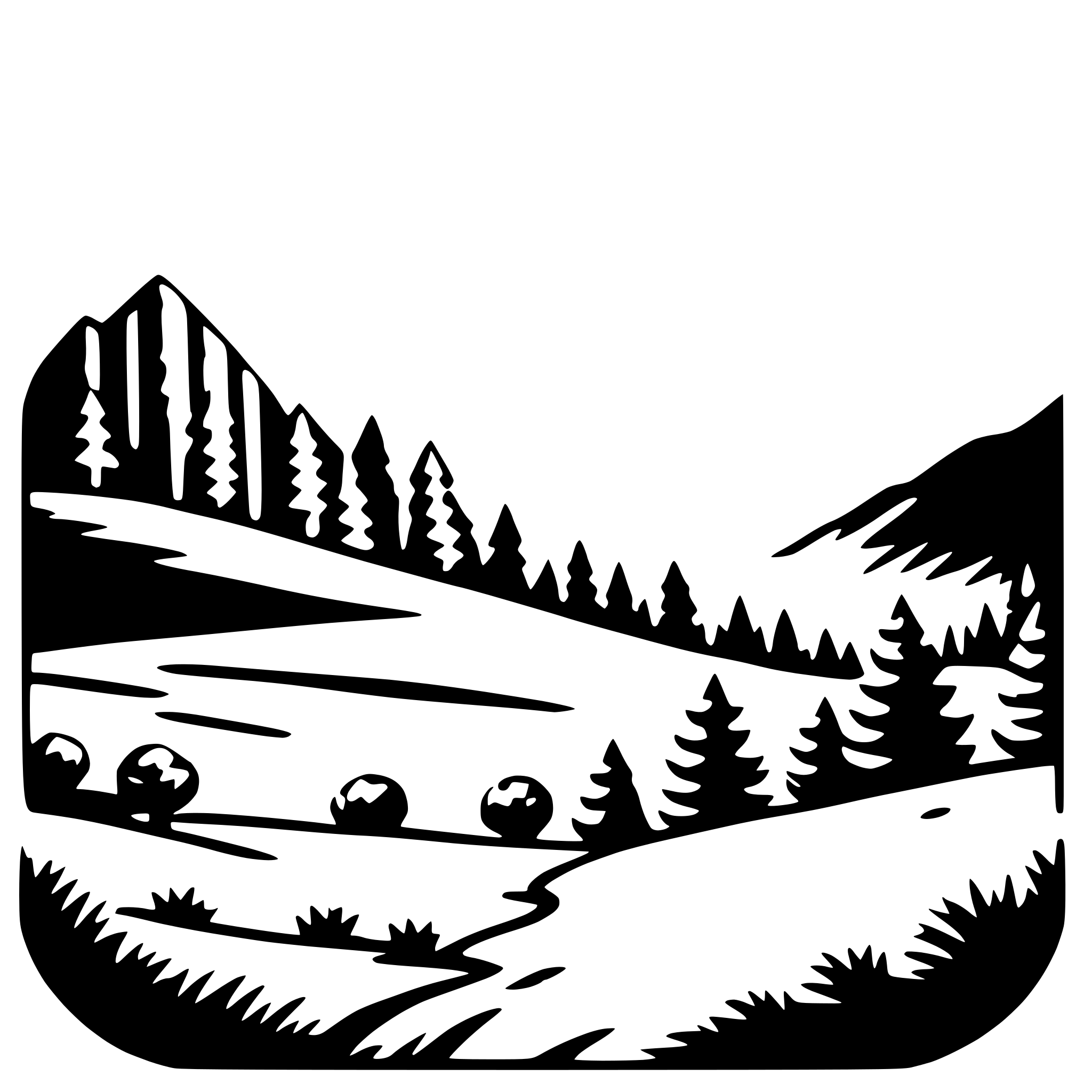 AI-generated SVG of a mountain sunrise view
