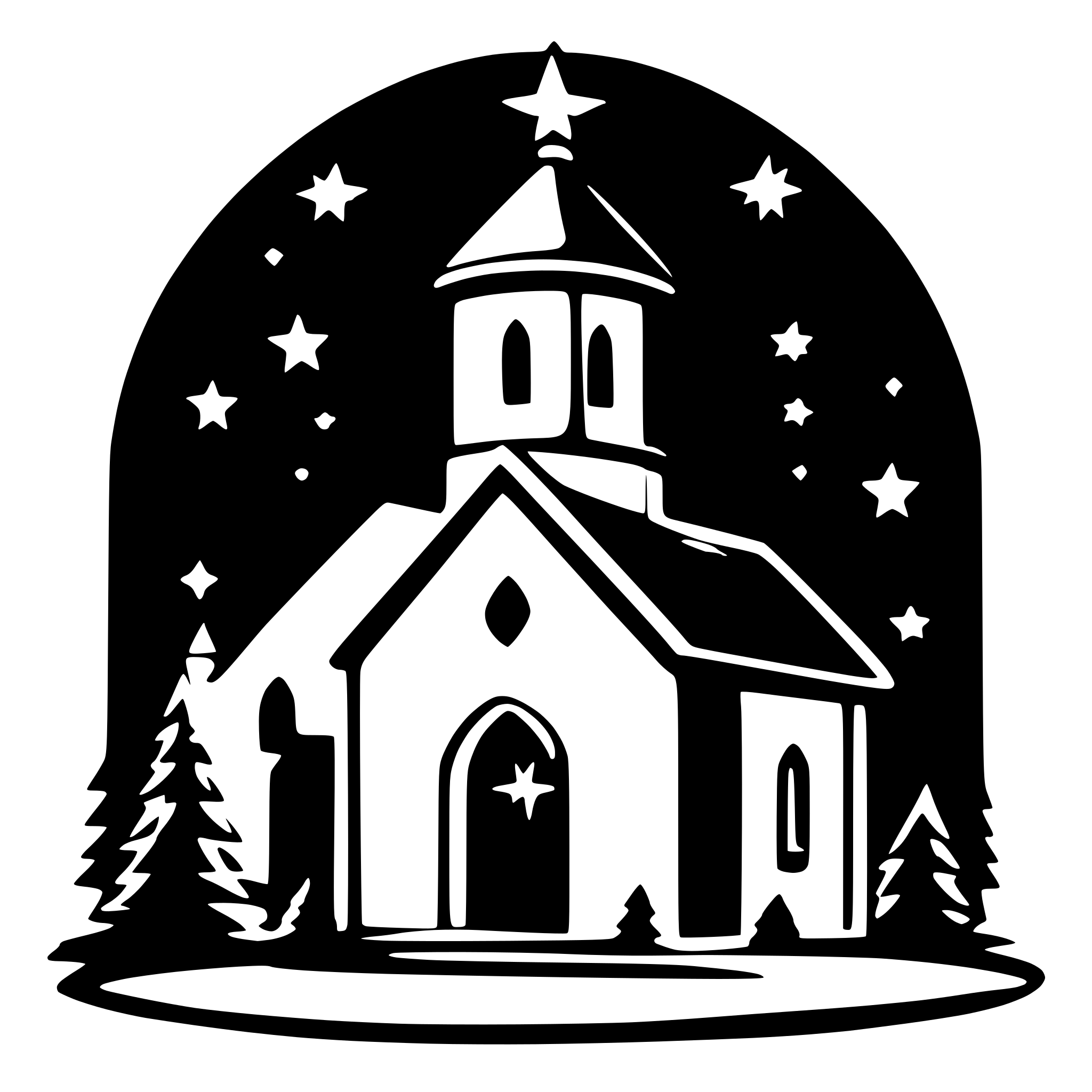 AI-generated SVG of 'star christmas logo church'