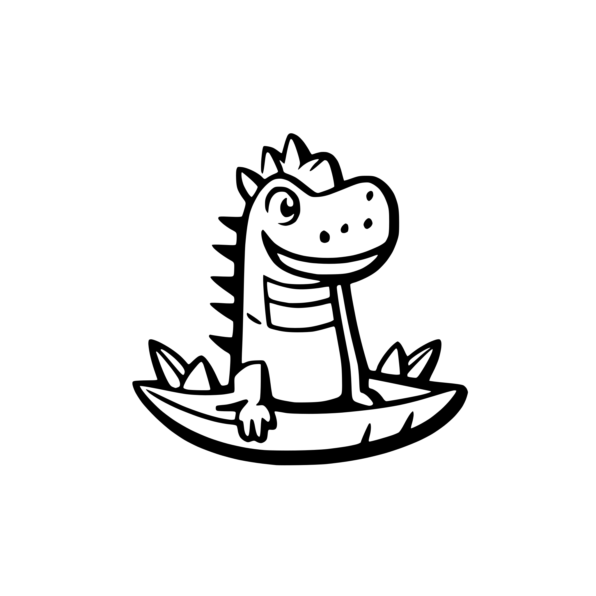 AI-generated SVG of a minimalist logo for mobile app crocodile drawn with line
