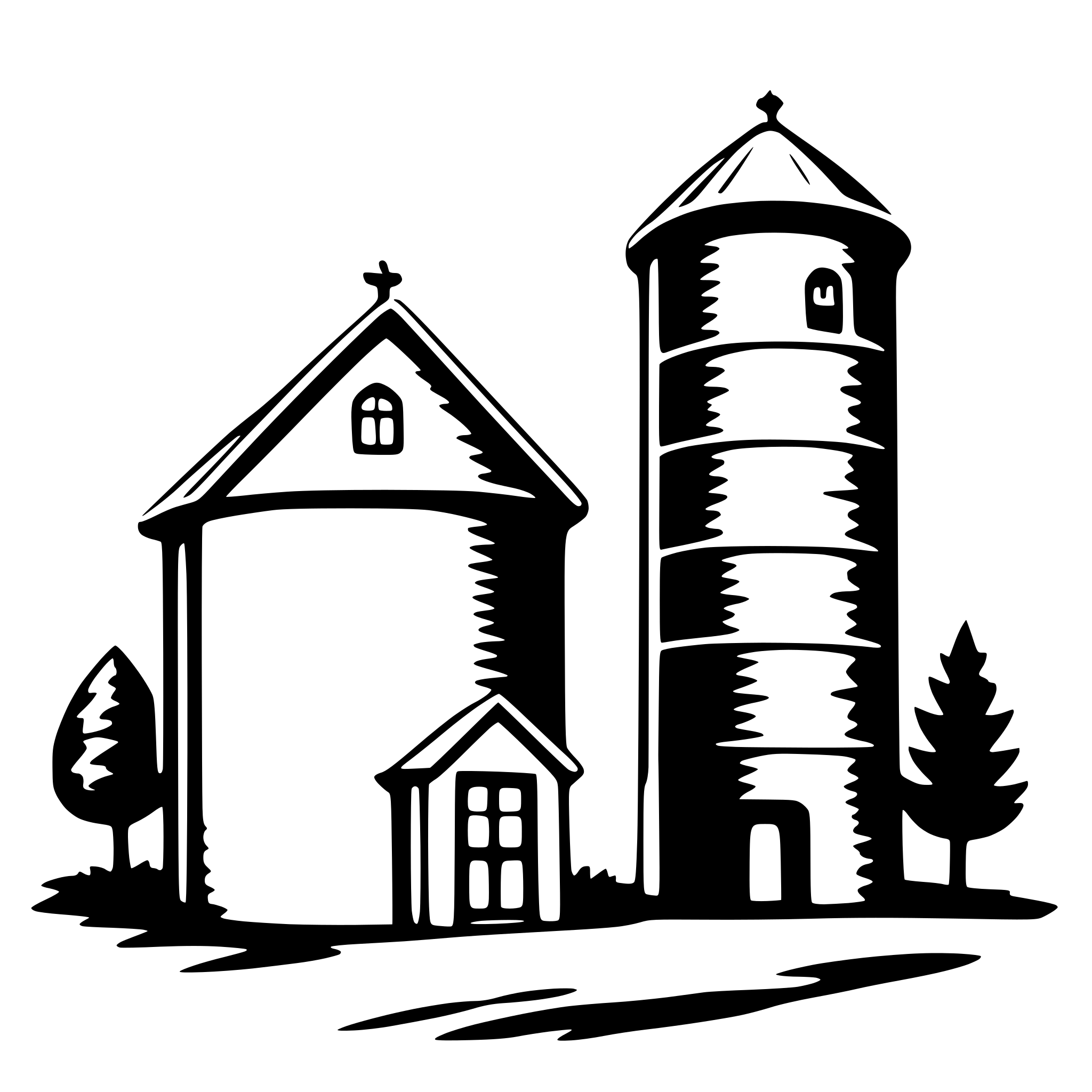AI-generated SVG of a barn and silo