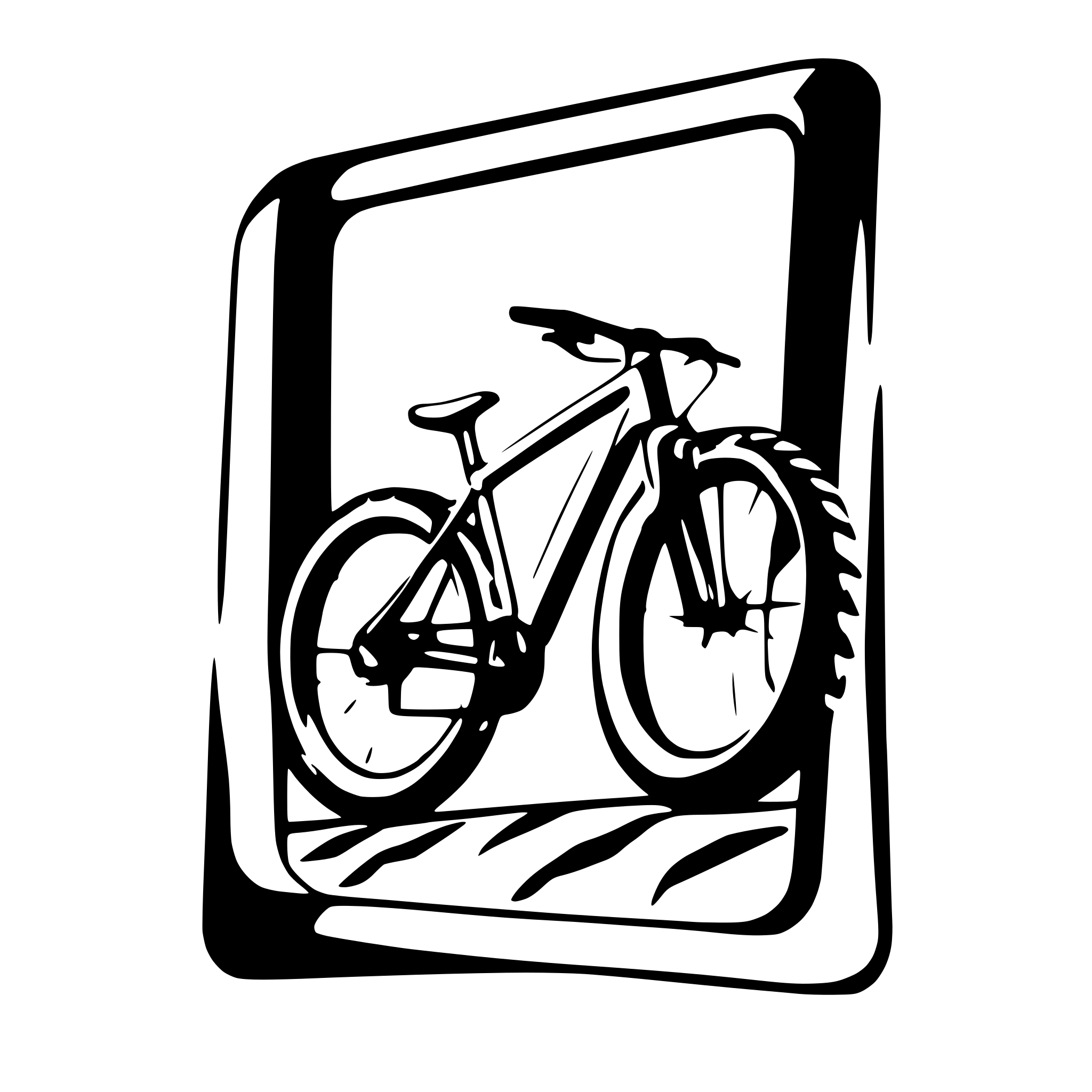 AI-generated SVG of a mountainbike breaking out of a picture frame