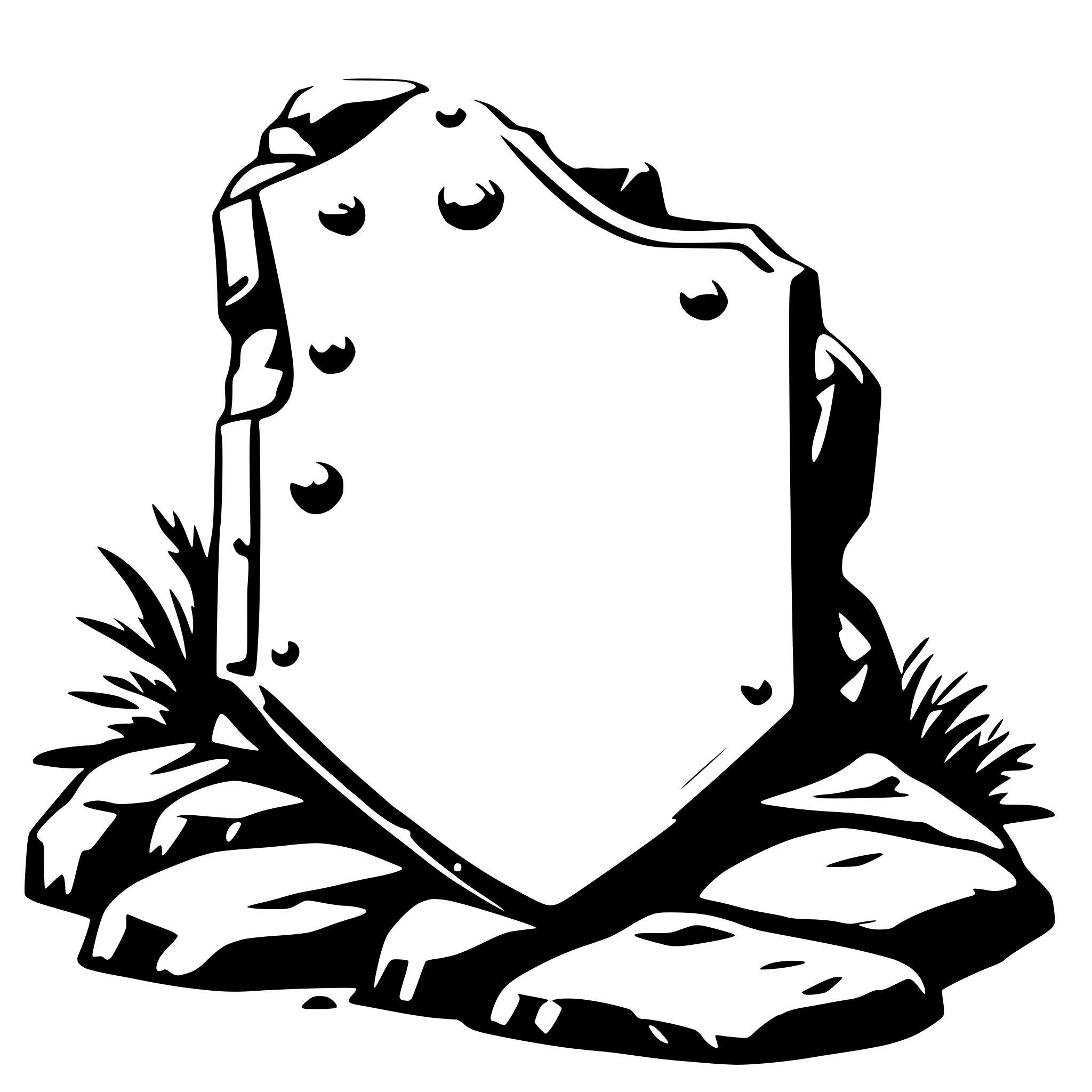 AI-generated SVG of a armor plate on a rock