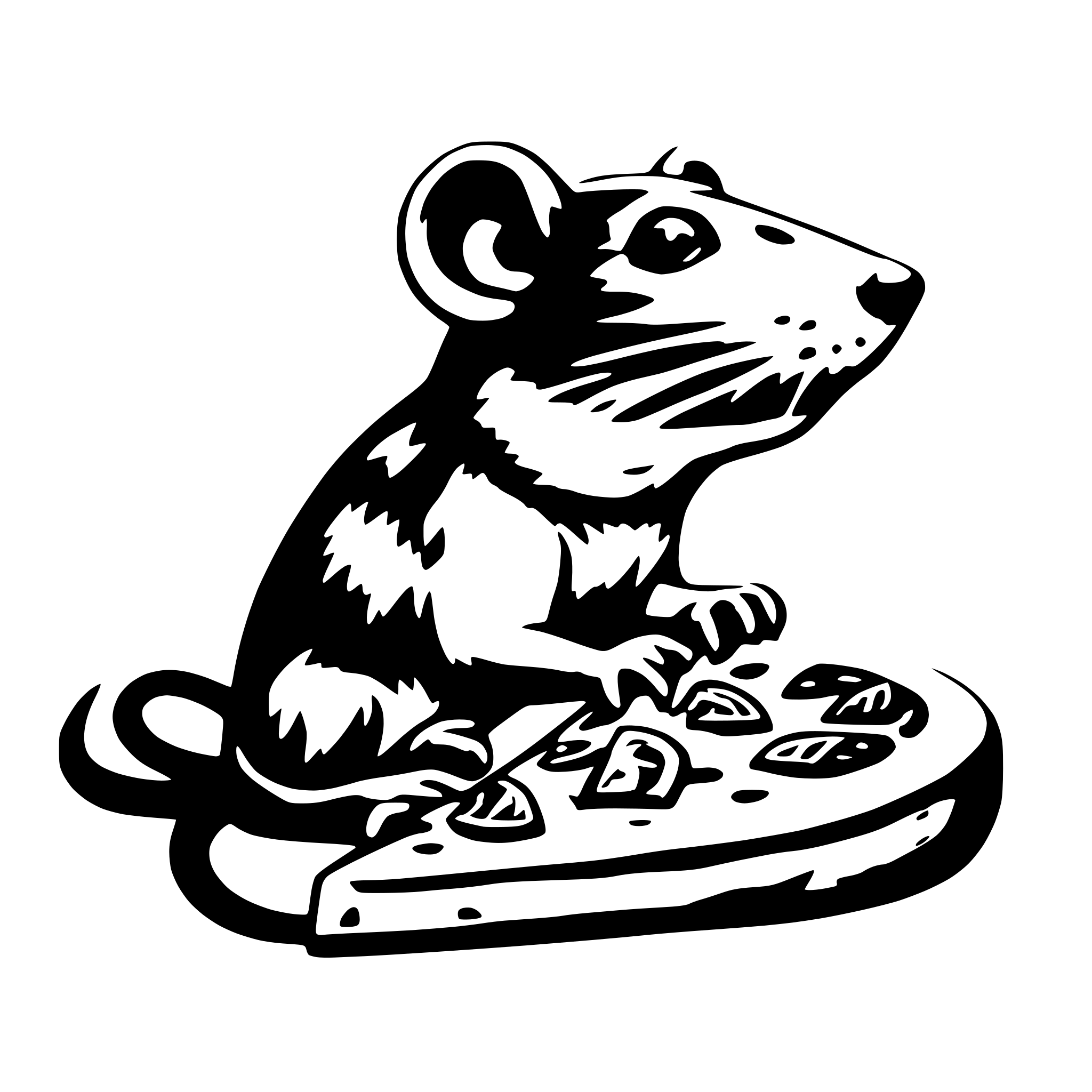 AI-generated SVG of 'pizza slice rat'