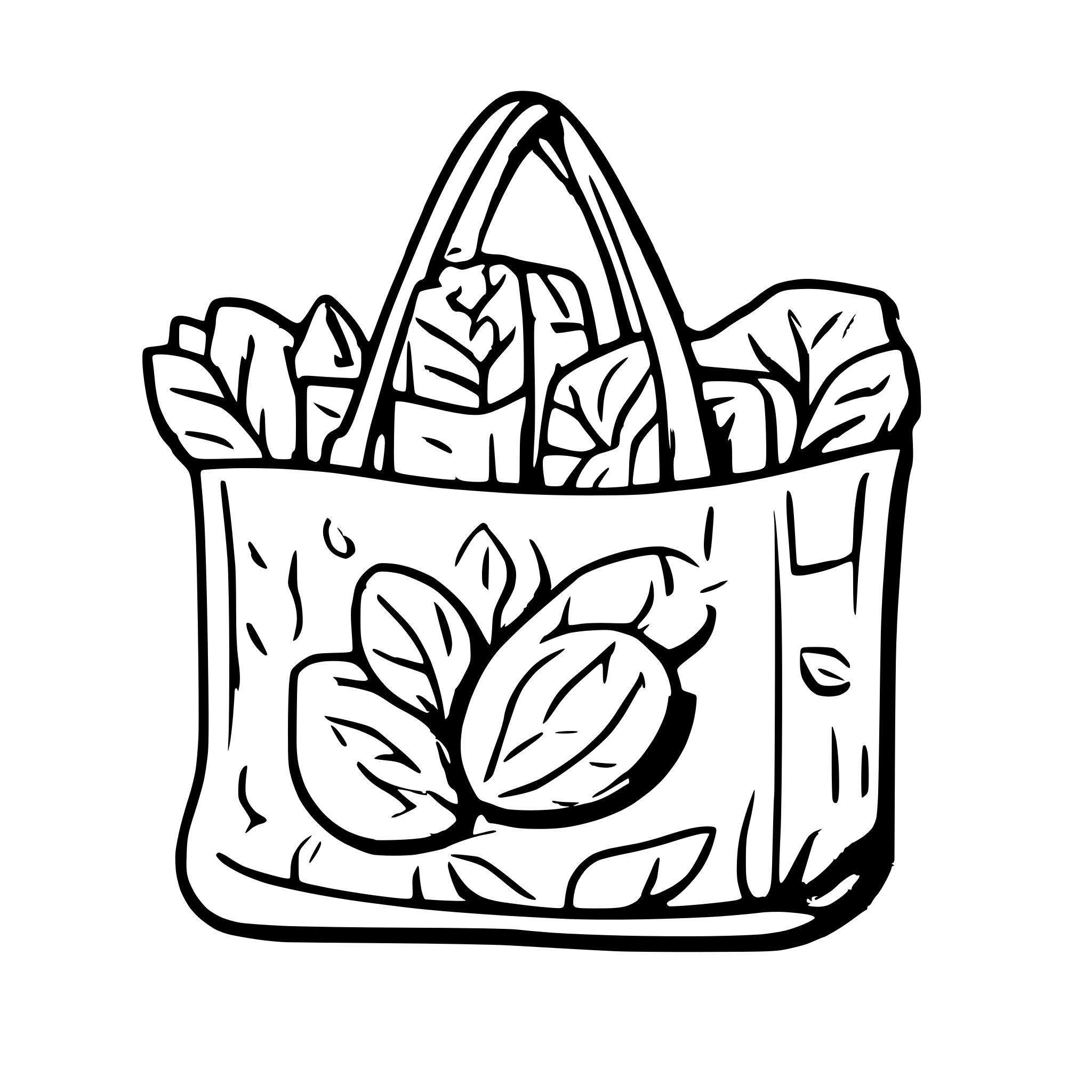 AI-generated SVG of 'mesh bag with groceries'