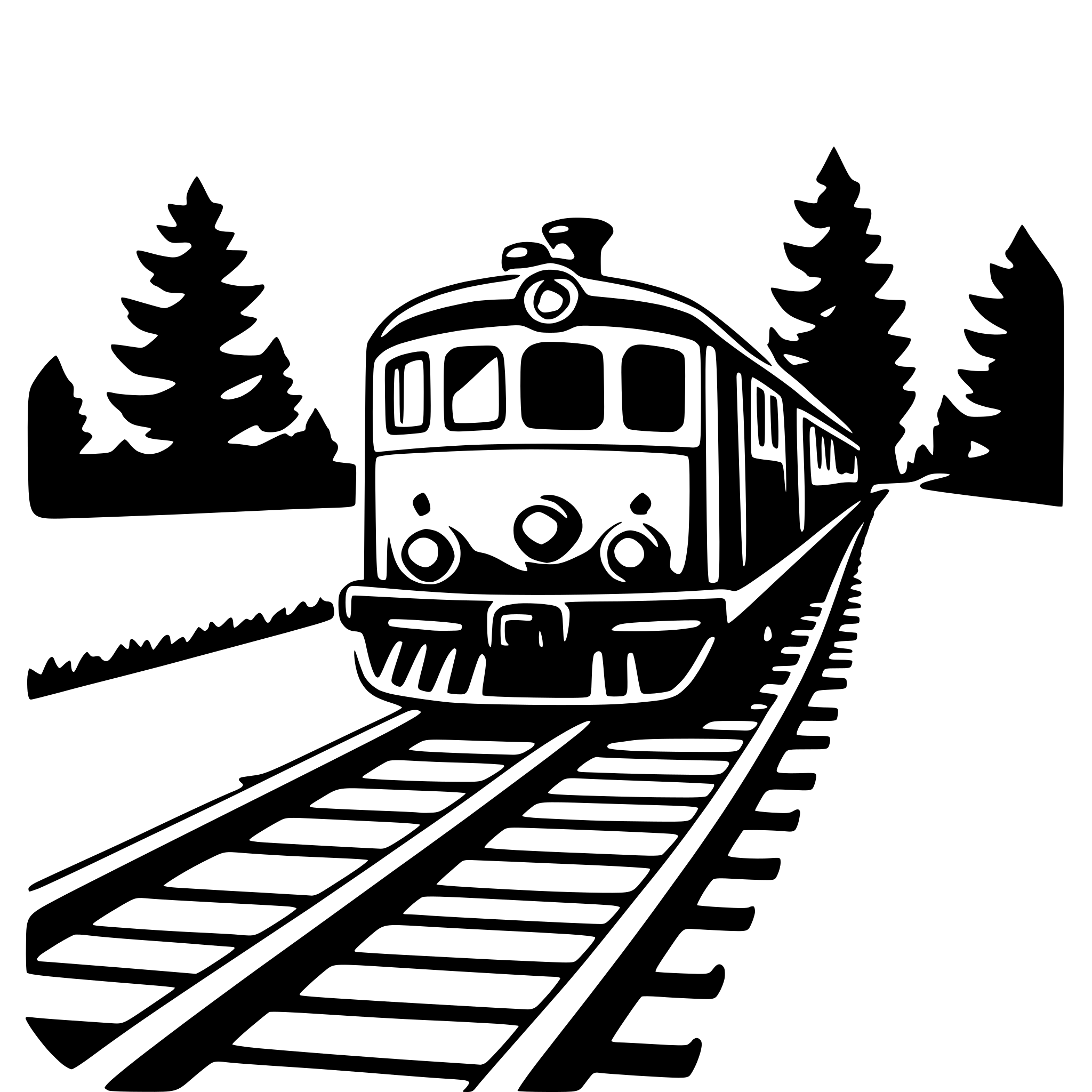 AI-generated SVG of 'train and tracks'