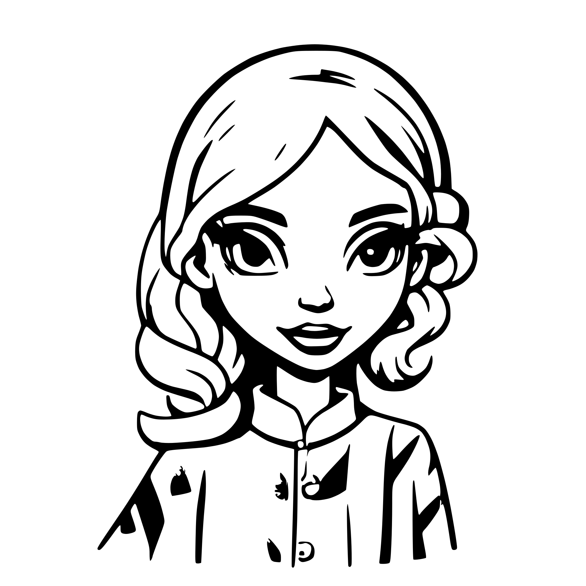 AI-generated SVG of a YOUNG BLOND GIRL METISSE EUROPEAN AND AFRICAN
