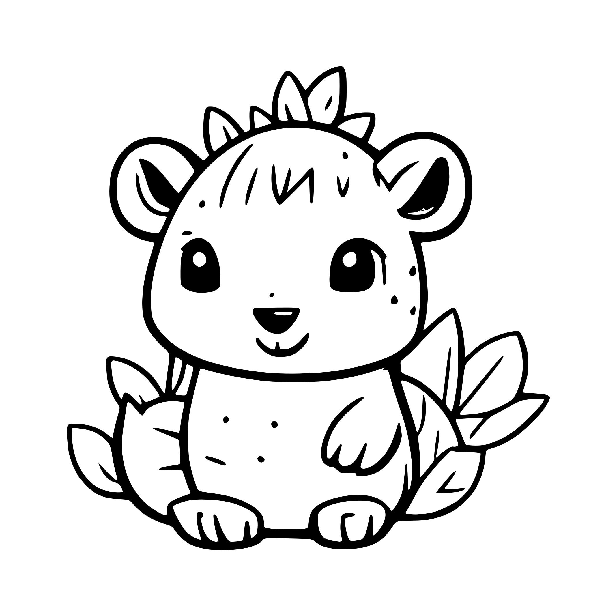AI-generated SVG of a a cute kawaii cartoon capybara baby