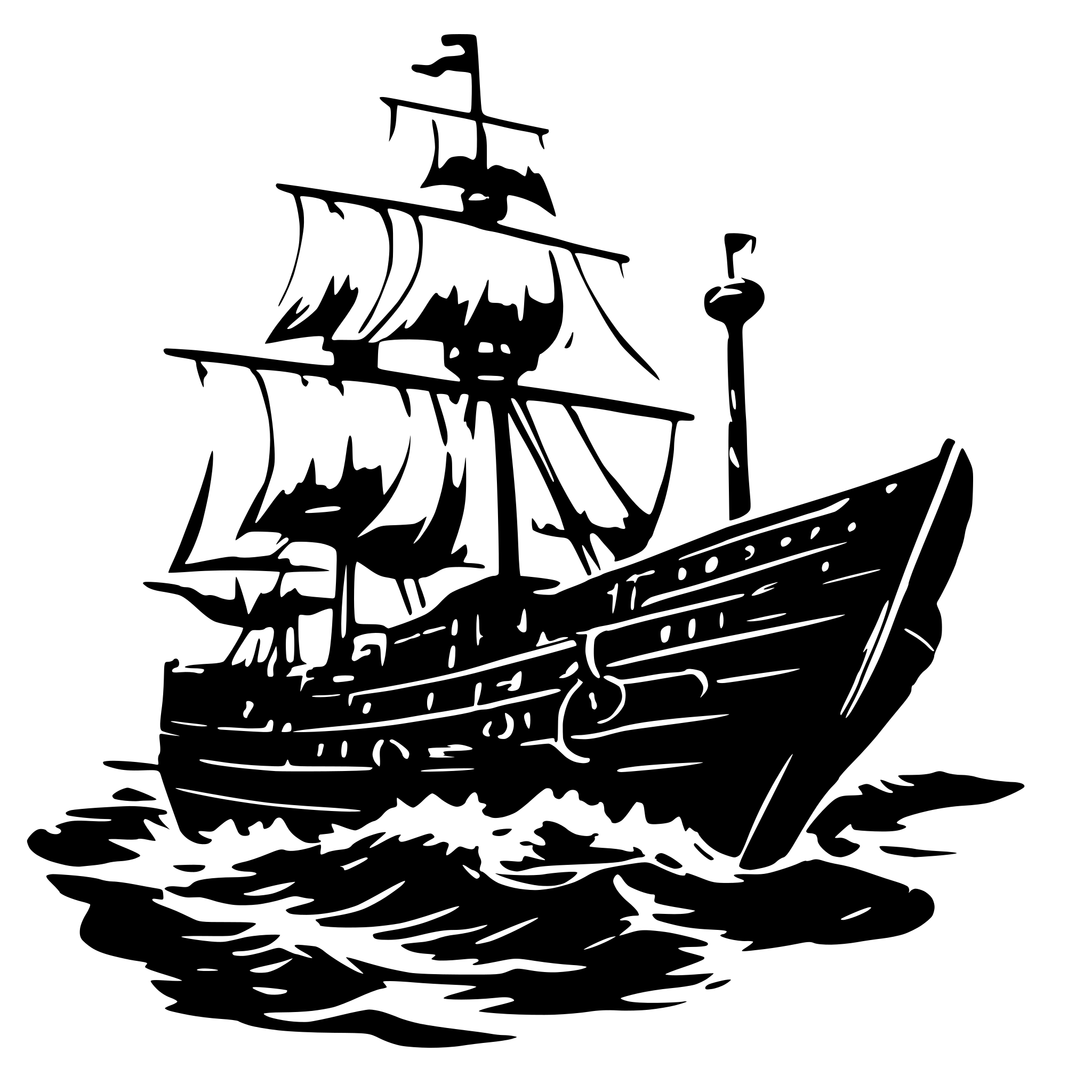 AI-generated SVG of a pirate ship