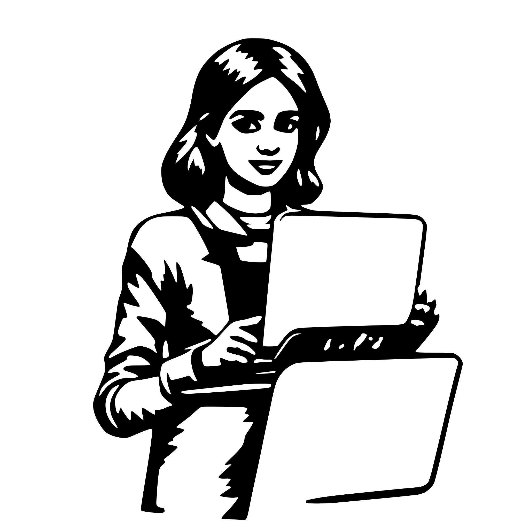 AI-generated SVG of 'Person holding Laptop'
