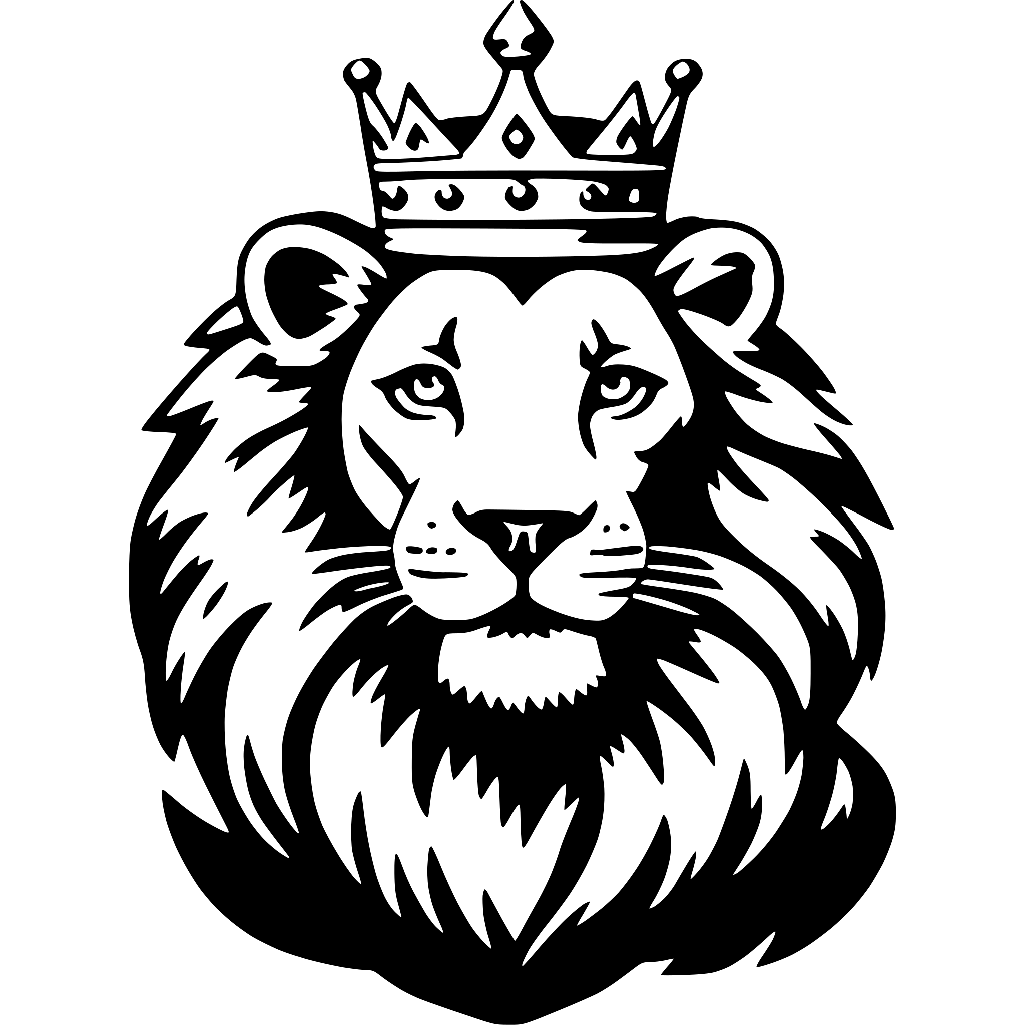 AI-generated SVG of a lion with crown