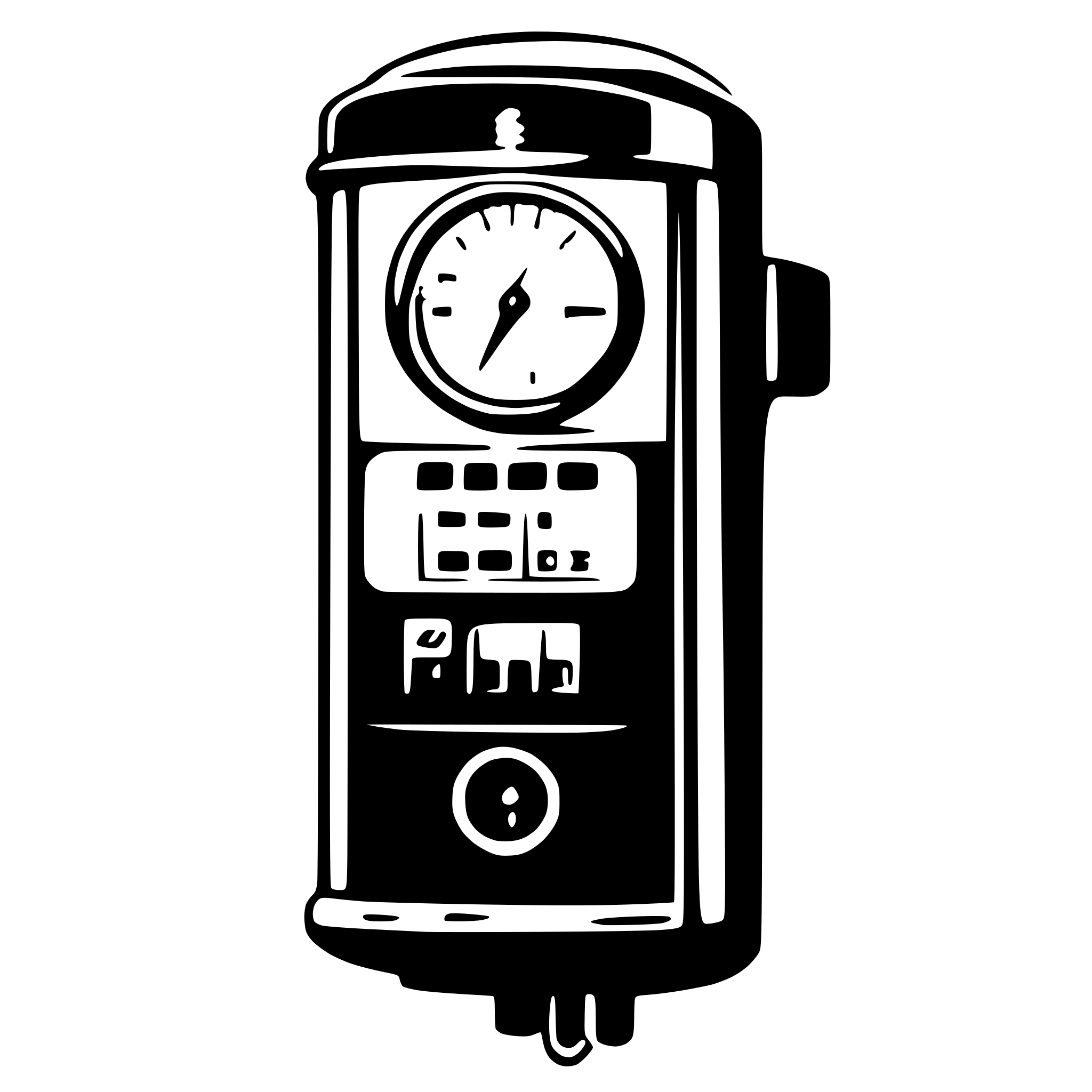 AI-generated SVG of 'Black and white electricity meter'