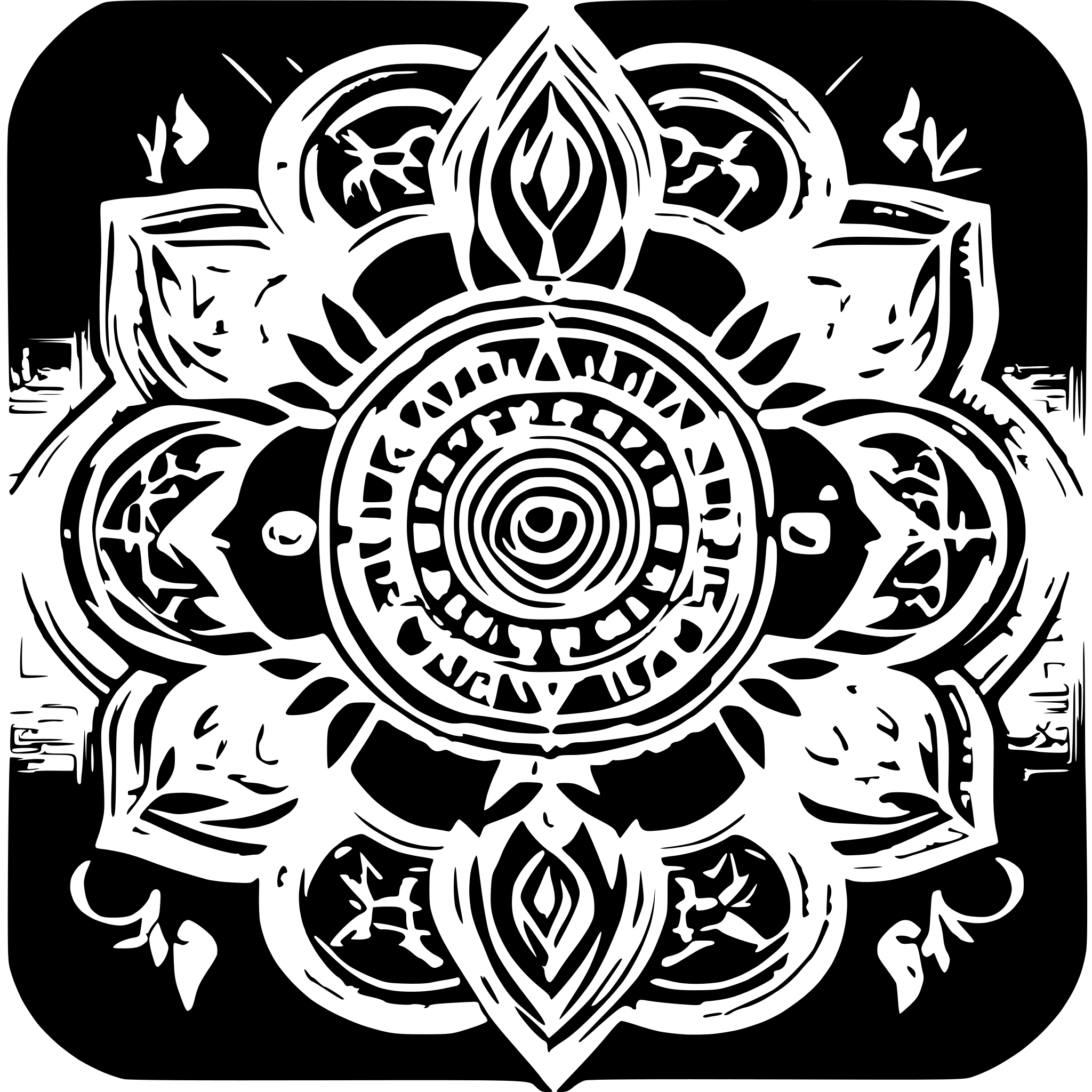 AI-generated SVG of a generate an art around hinduism which depicts all 7 chakras of body