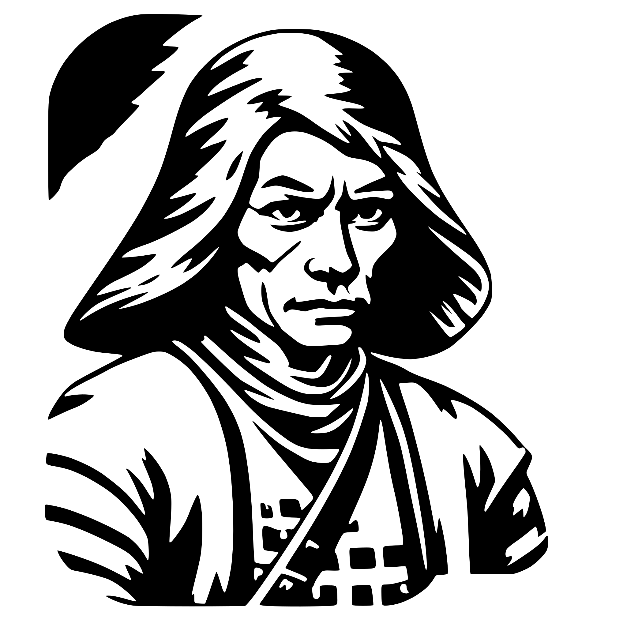 AI-generated SVG of a old samurai